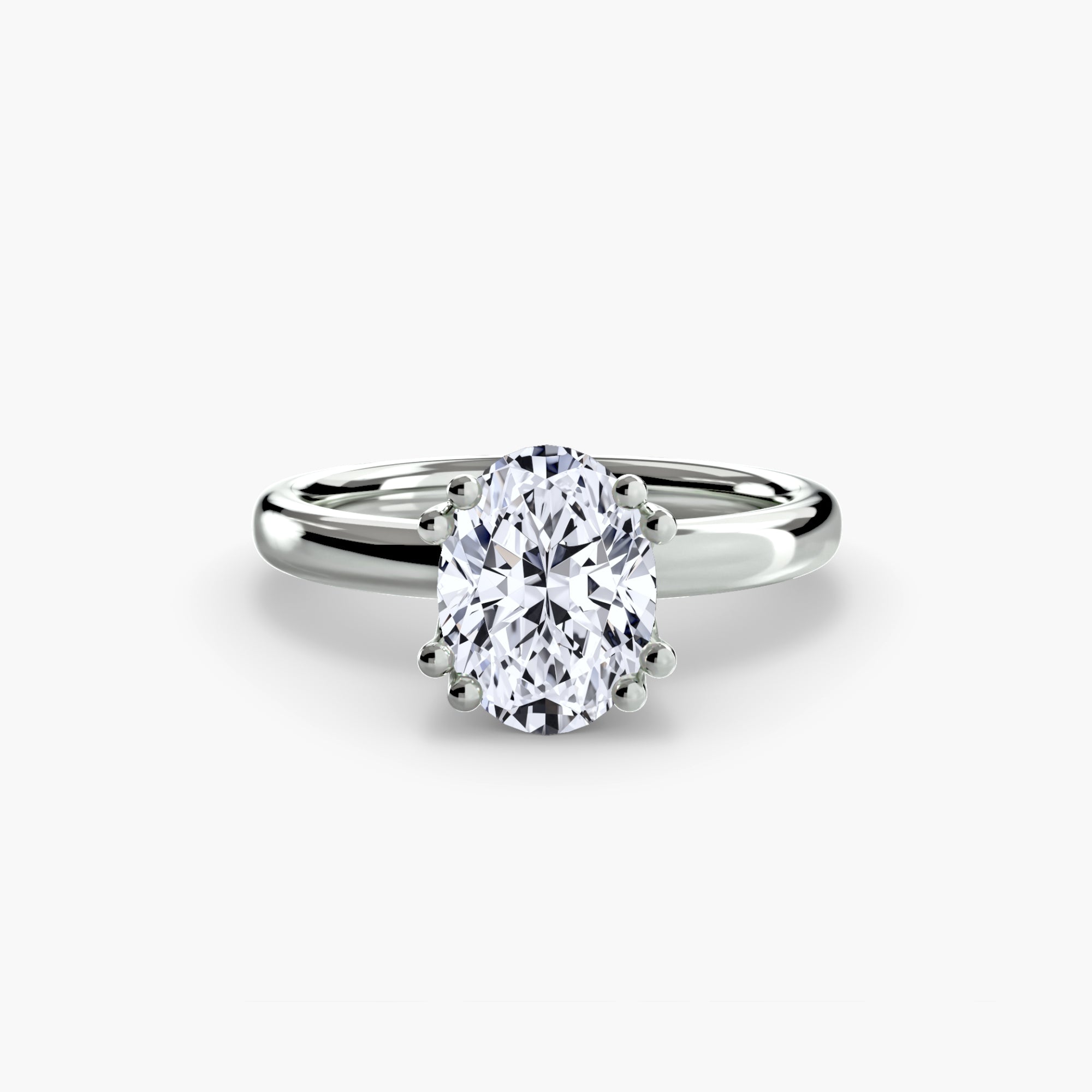 Anello solitario minimale — montatura, gambo 2,0 mm
