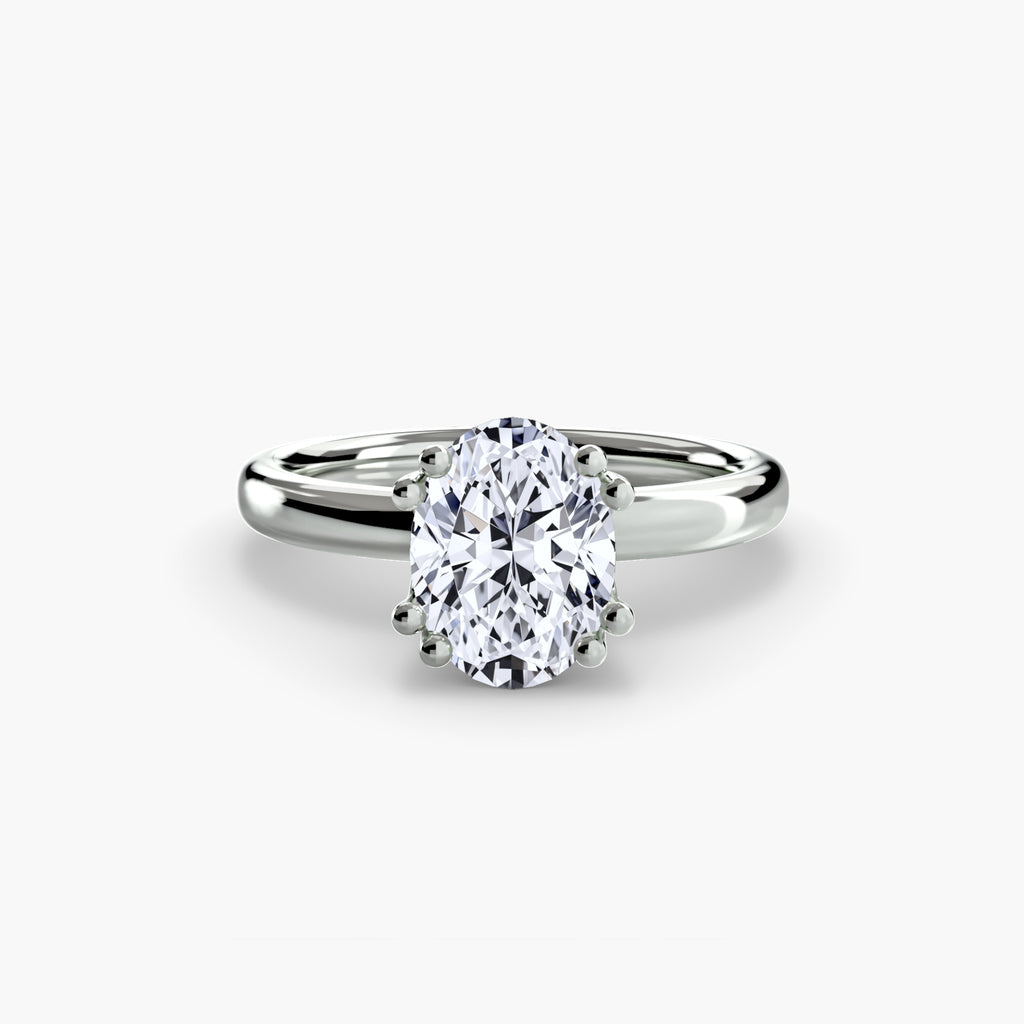 Anello solitario minimale — montatura, gambo 2,0 mm