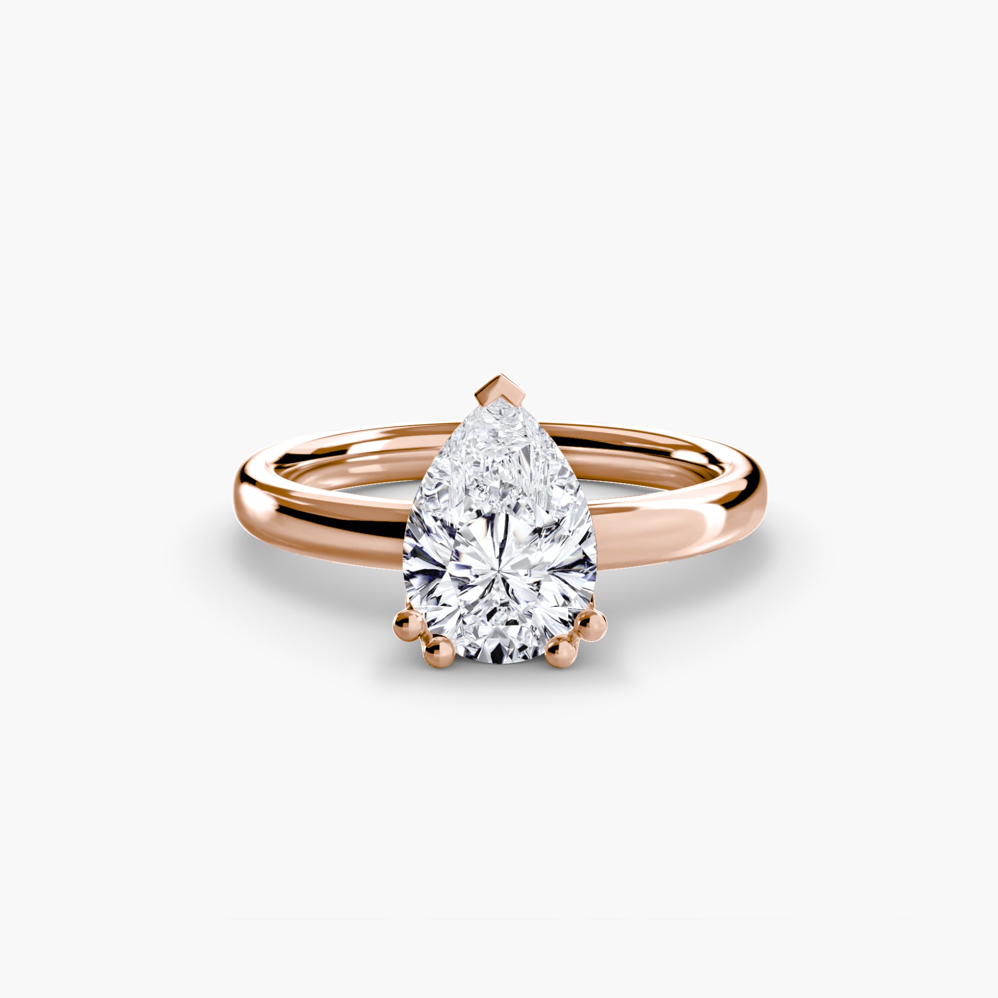 Anello solitario minimale — montatura, gambo 2,0 mm