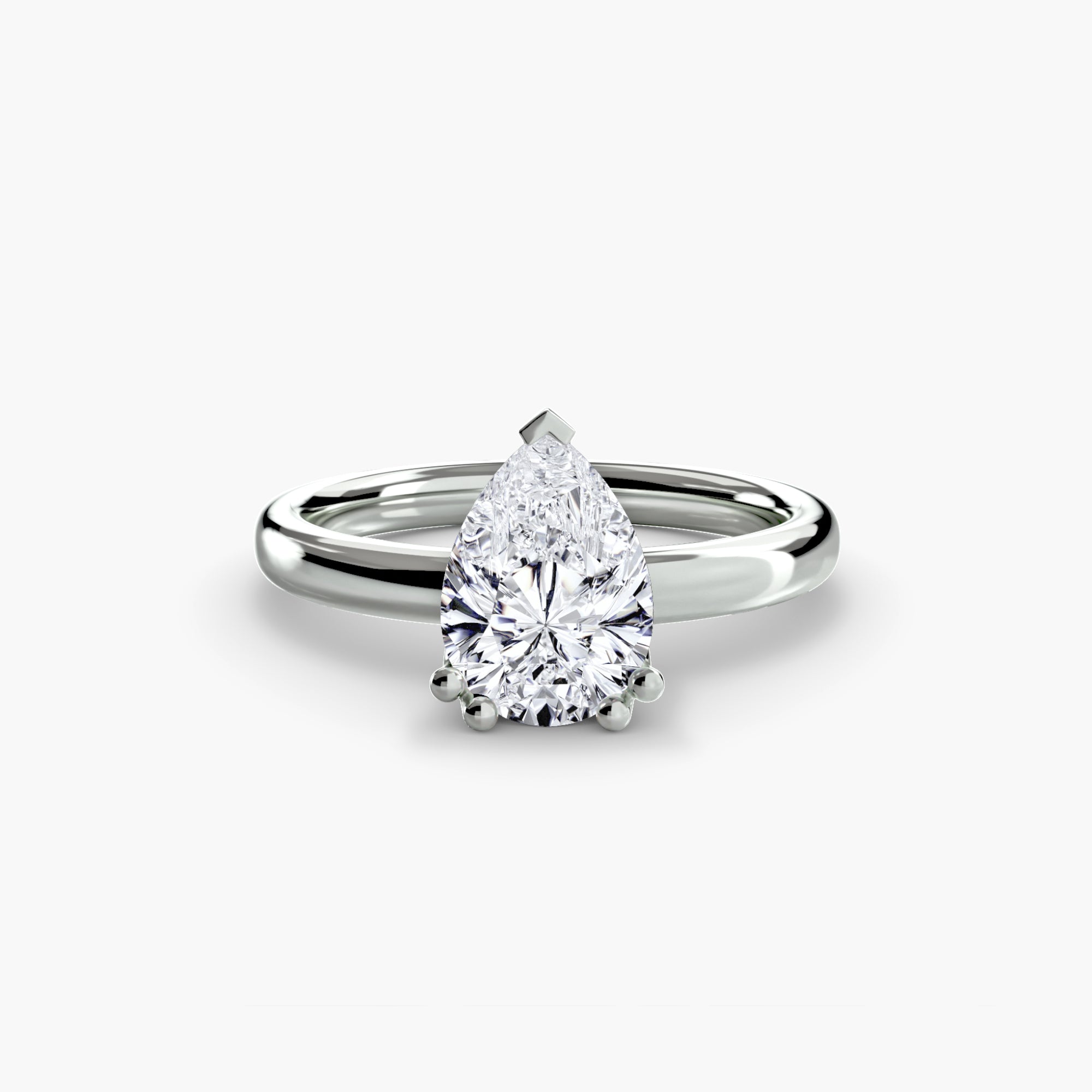 Anello solitario minimale — montatura, gambo 2,0 mm