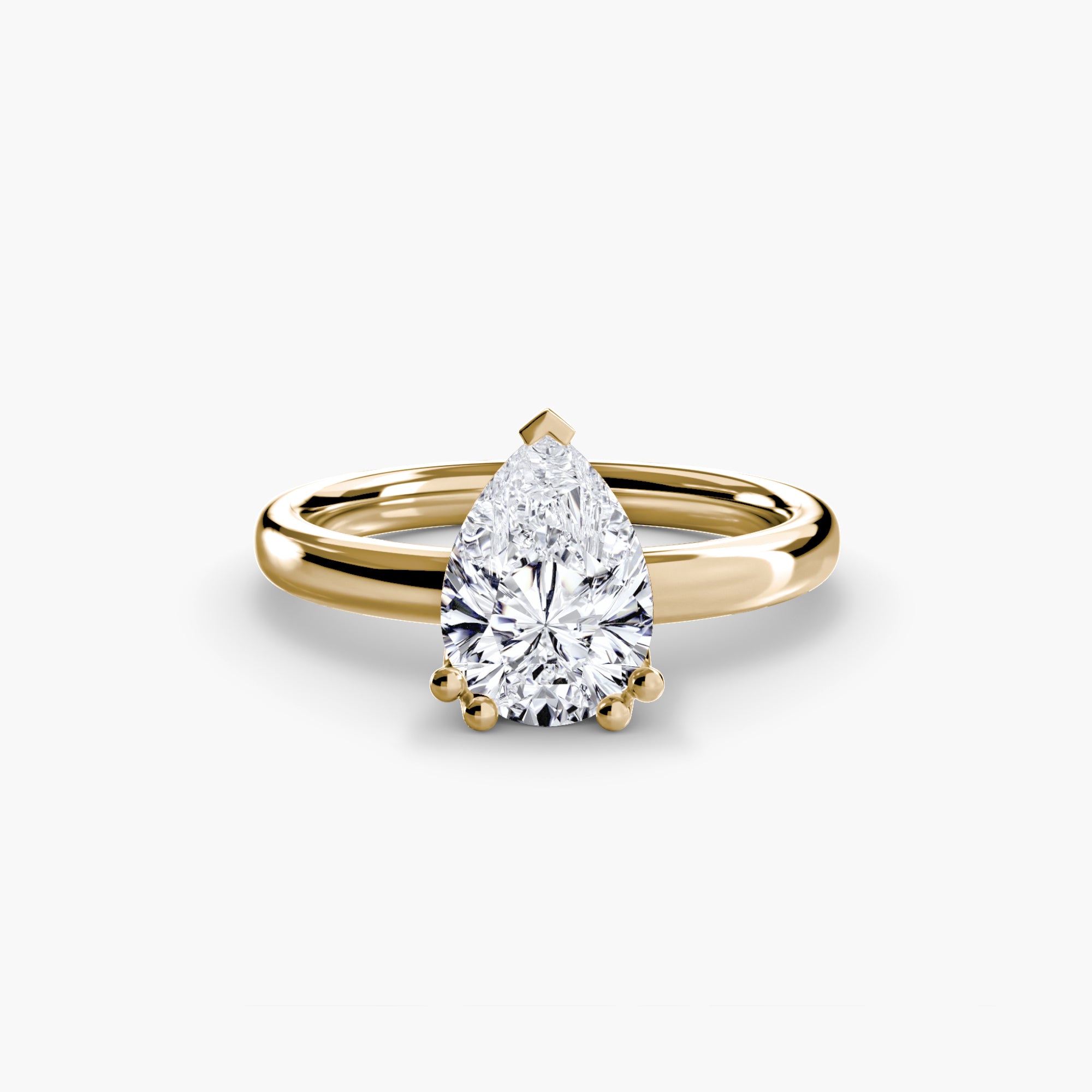 Anello solitario minimale — montatura, gambo 2,0 mm