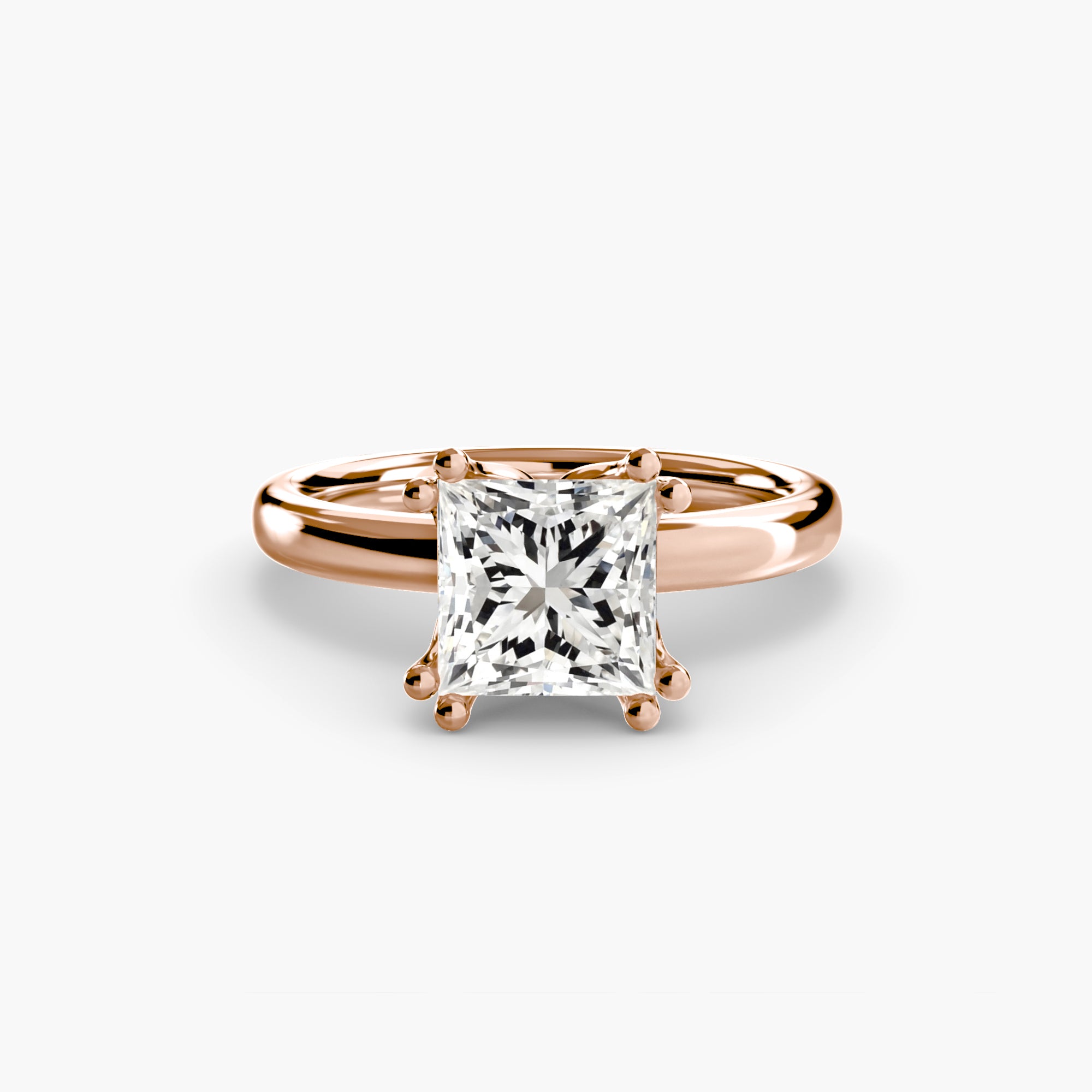Anello solitario minimale — montatura, gambo 2,0 mm