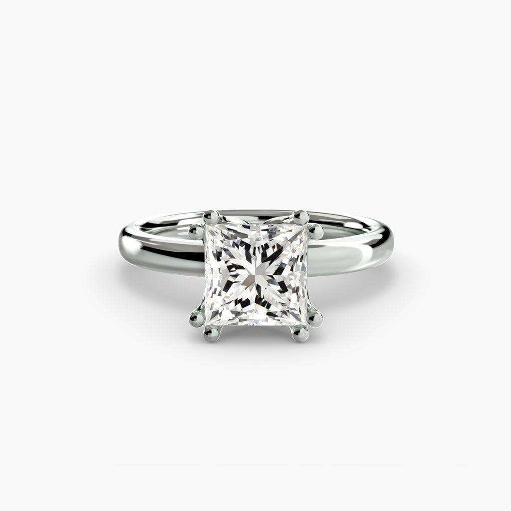 Anello solitario minimale — montatura, gambo 2,0 mm