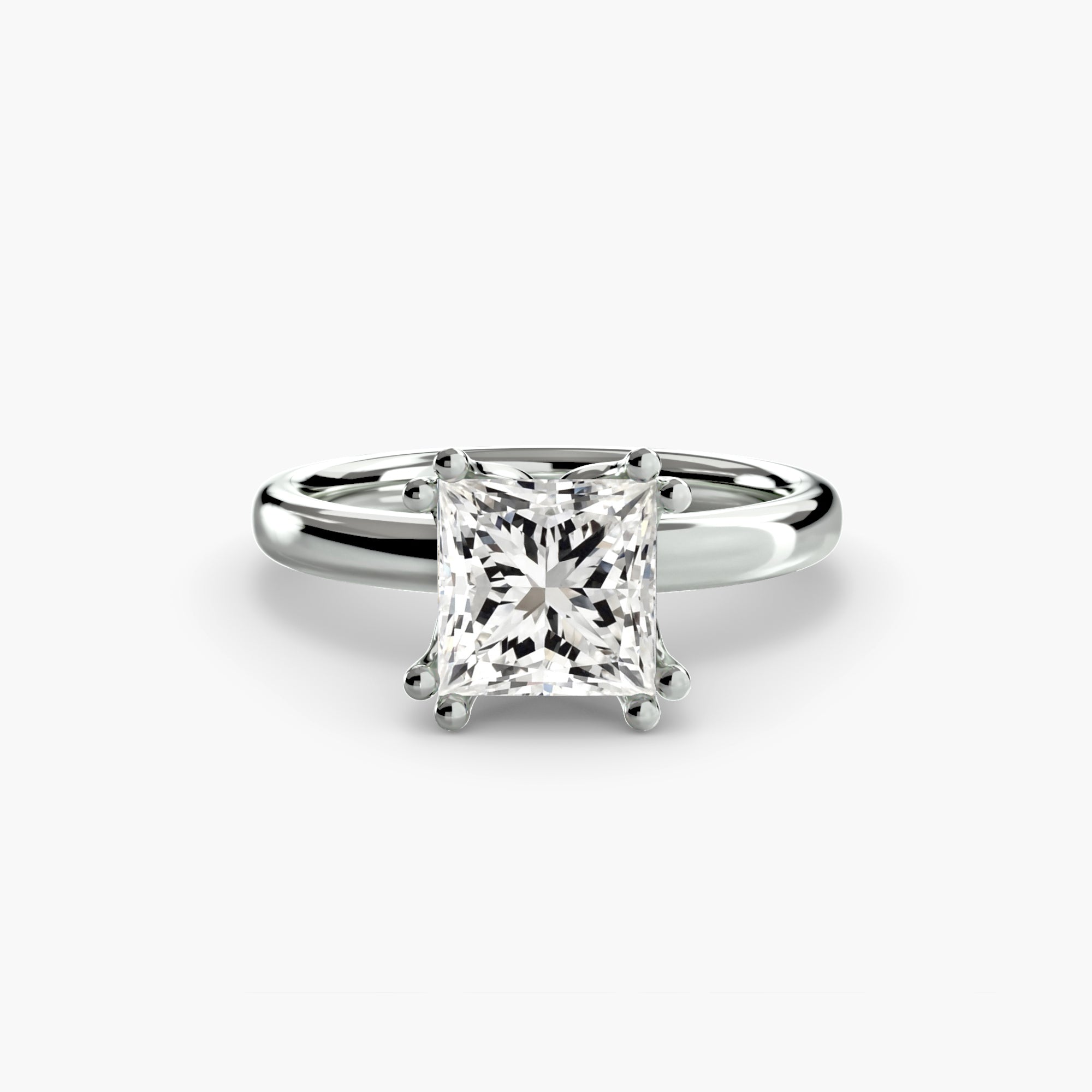 Anello solitario minimale — montatura, gambo 2,0 mm