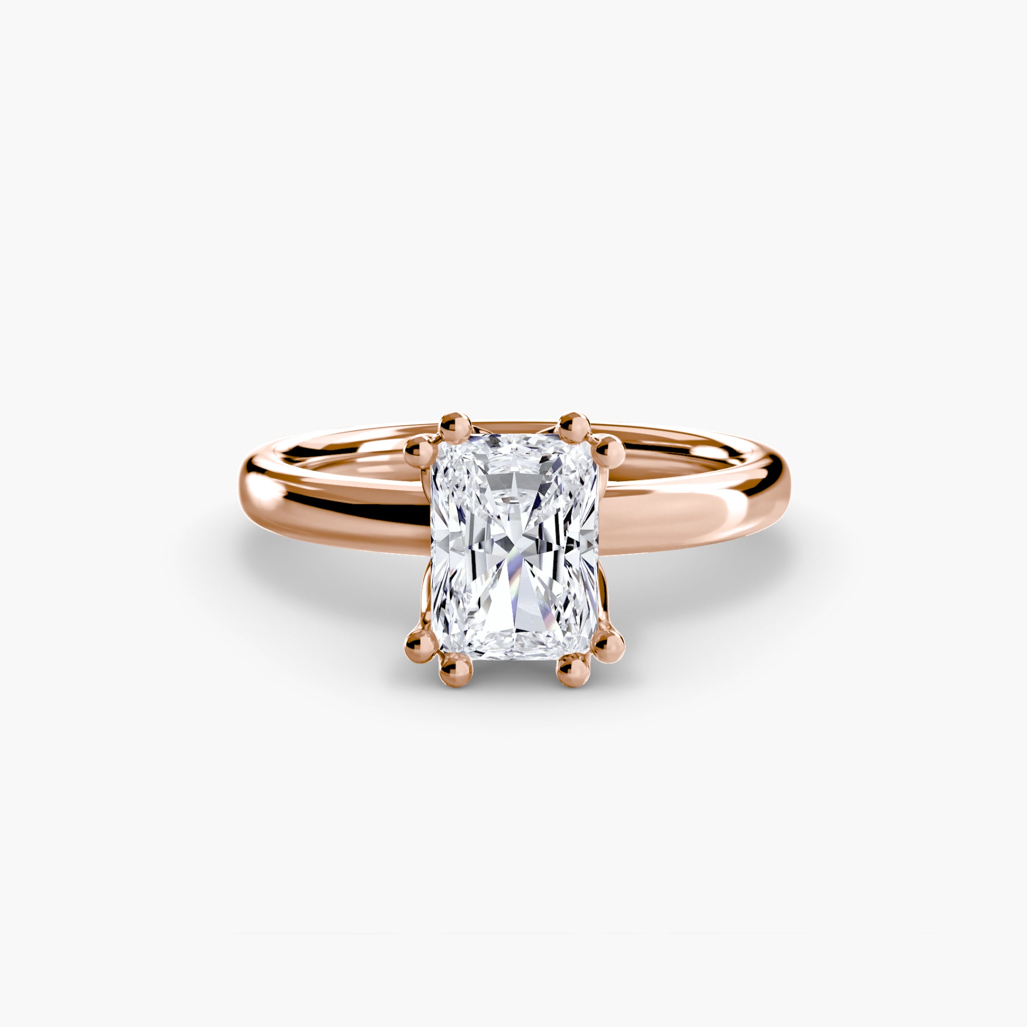 Anello solitario minimale — montatura, gambo 2,0 mm