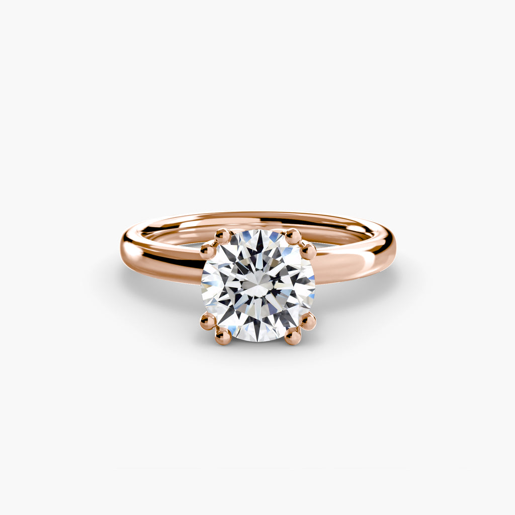 Anello solitario minimale — montatura, gambo 2,0 mm