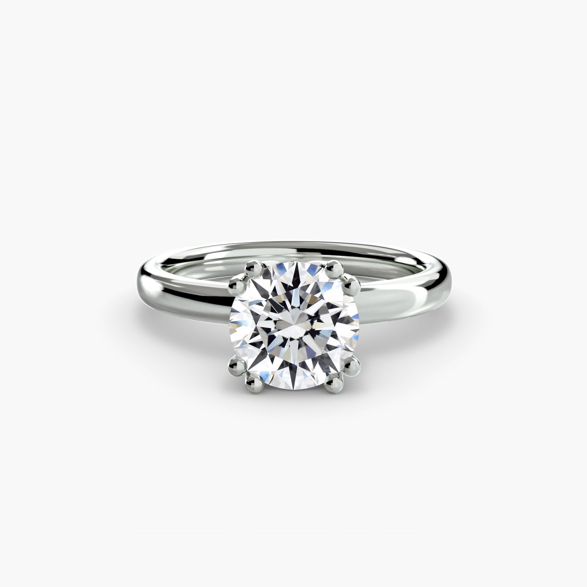Anello solitario minimale — montatura, gambo 2,0 mm
