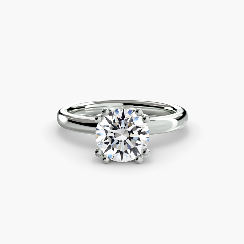 Anello solitario minimale — montatura, gambo 2,0 mm