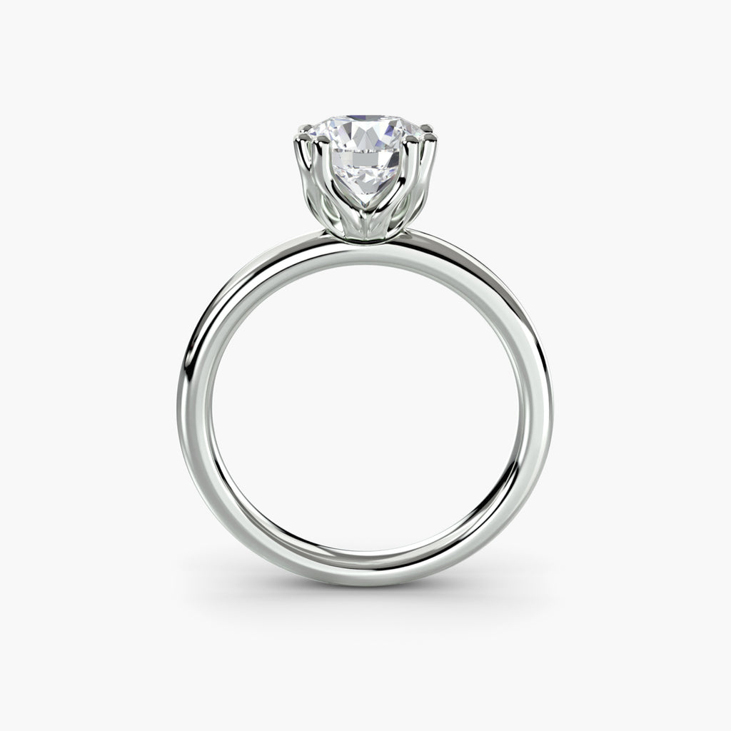 Anello solitario minimale — montatura, gambo 2,0 mm