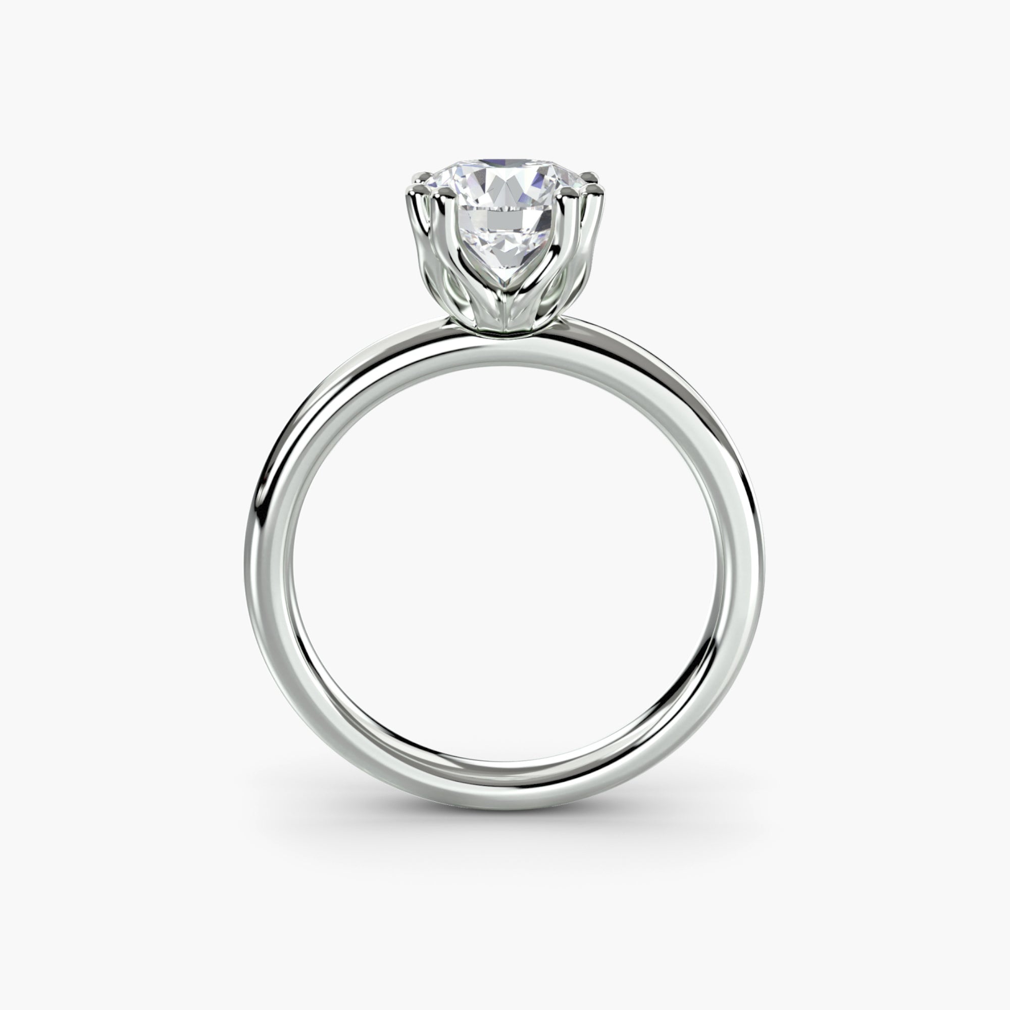 Anello solitario minimale — montatura, gambo 2,0 mm
