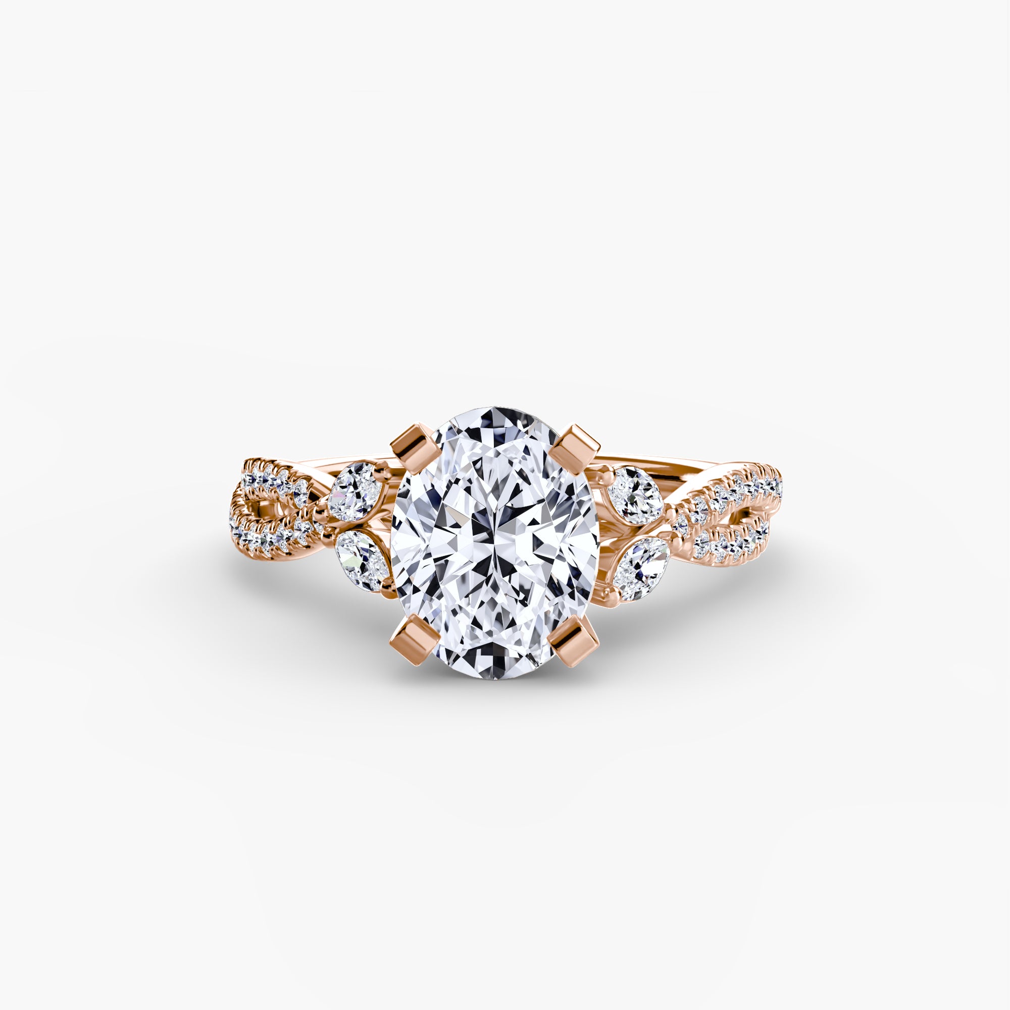 Anello intrecciato con pavé — montatura, gambo 2,4 mm