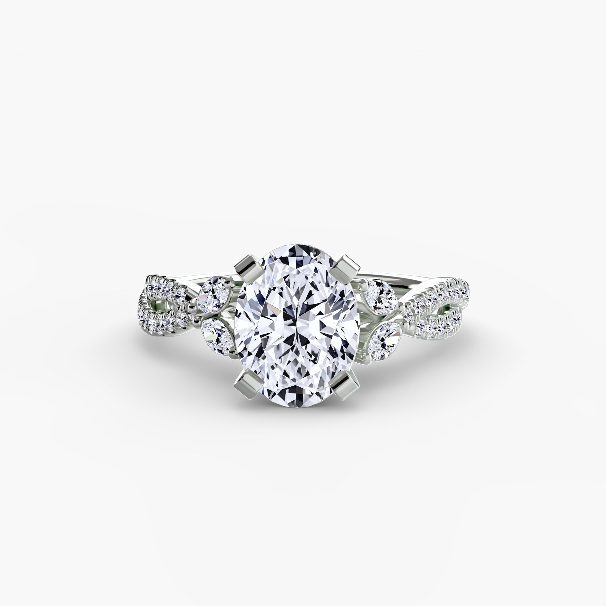 Anello intrecciato con pavé — montatura, gambo 2,4 mm