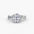 Anello intrecciato con pavé — montatura, gambo 2,4 mm