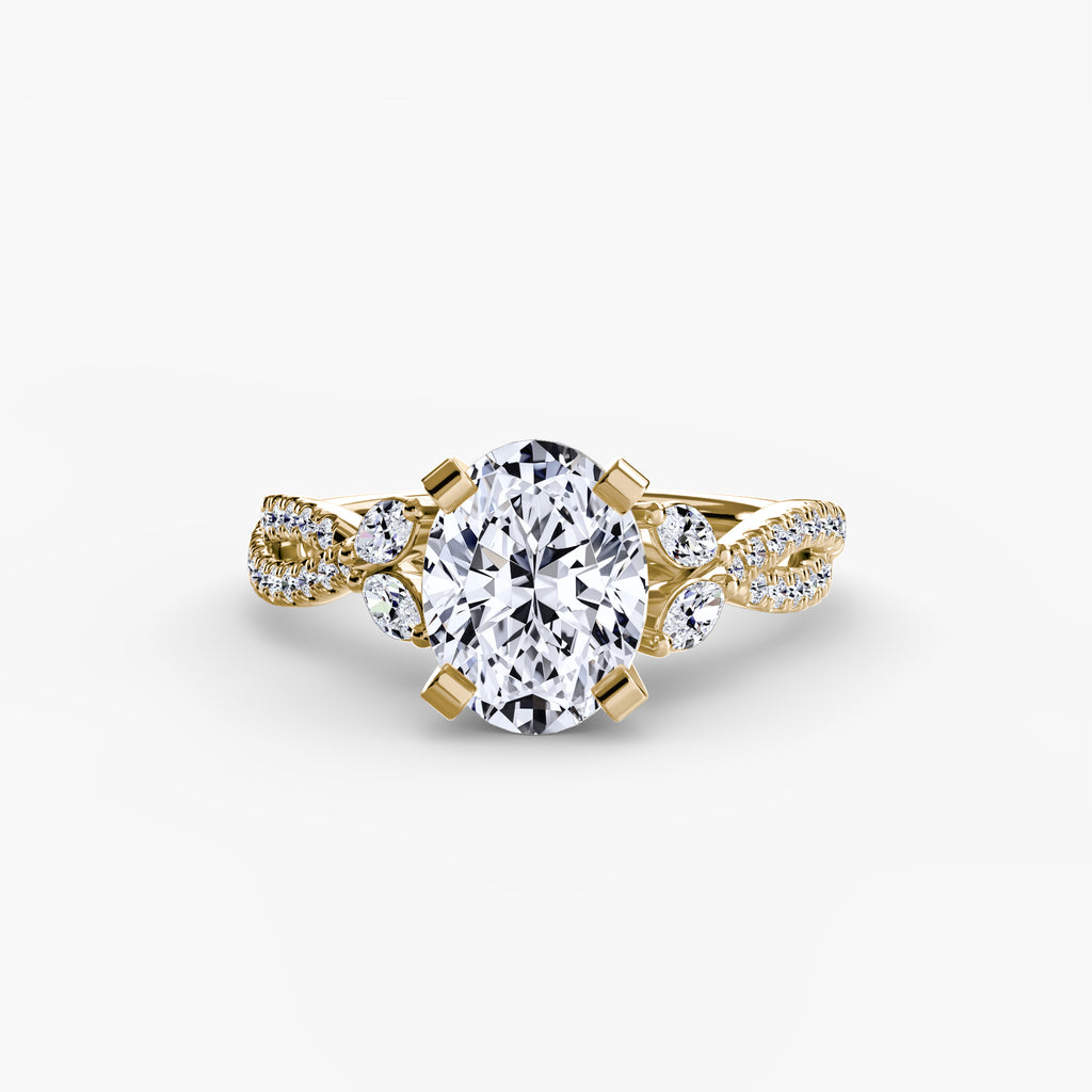 Anello intrecciato con pavé — montatura, gambo 2,4 mm