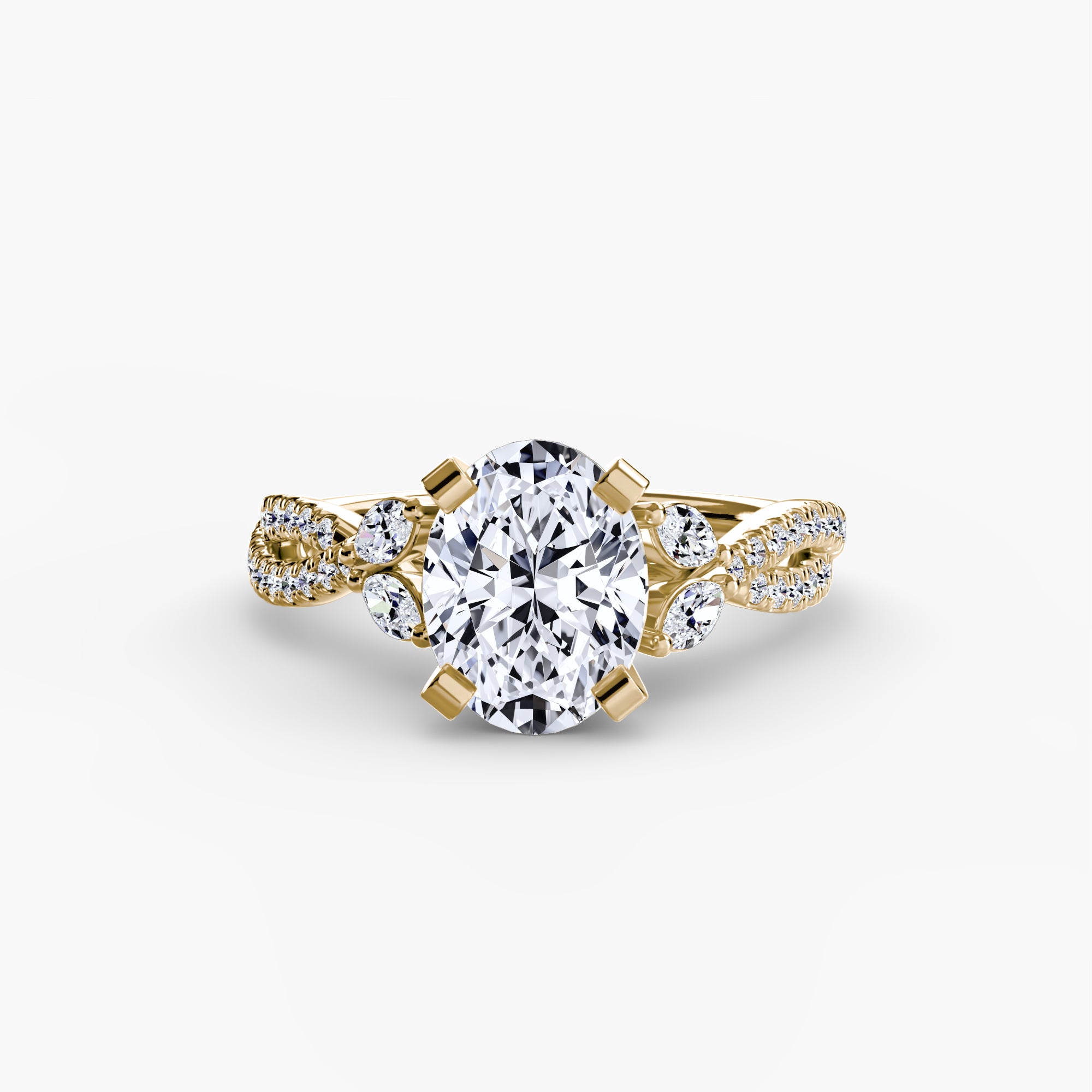 Anello intrecciato con pavé — montatura, gambo 2,4 mm