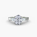Anello trilogy con pavé sulle spalle — montatura