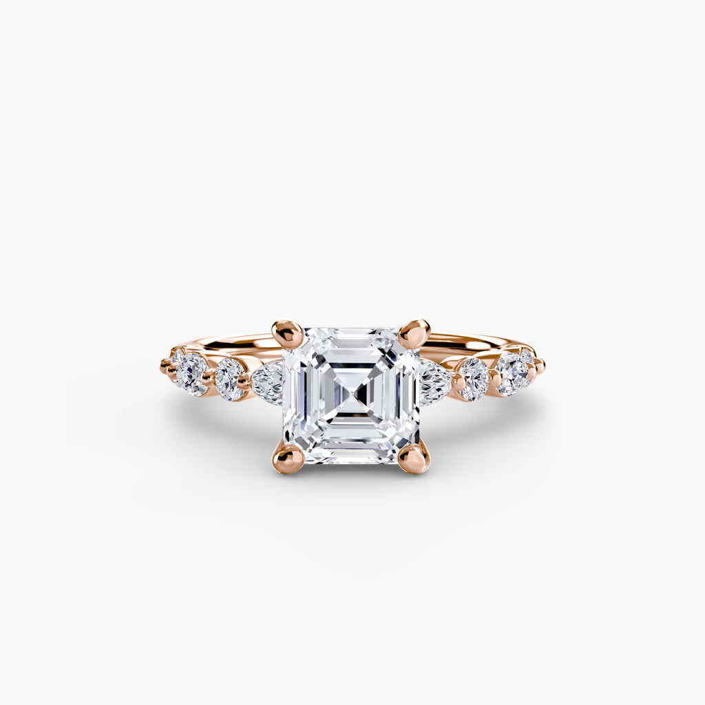 Anello solitario con pavé eternity — montatura, 2,5 mm