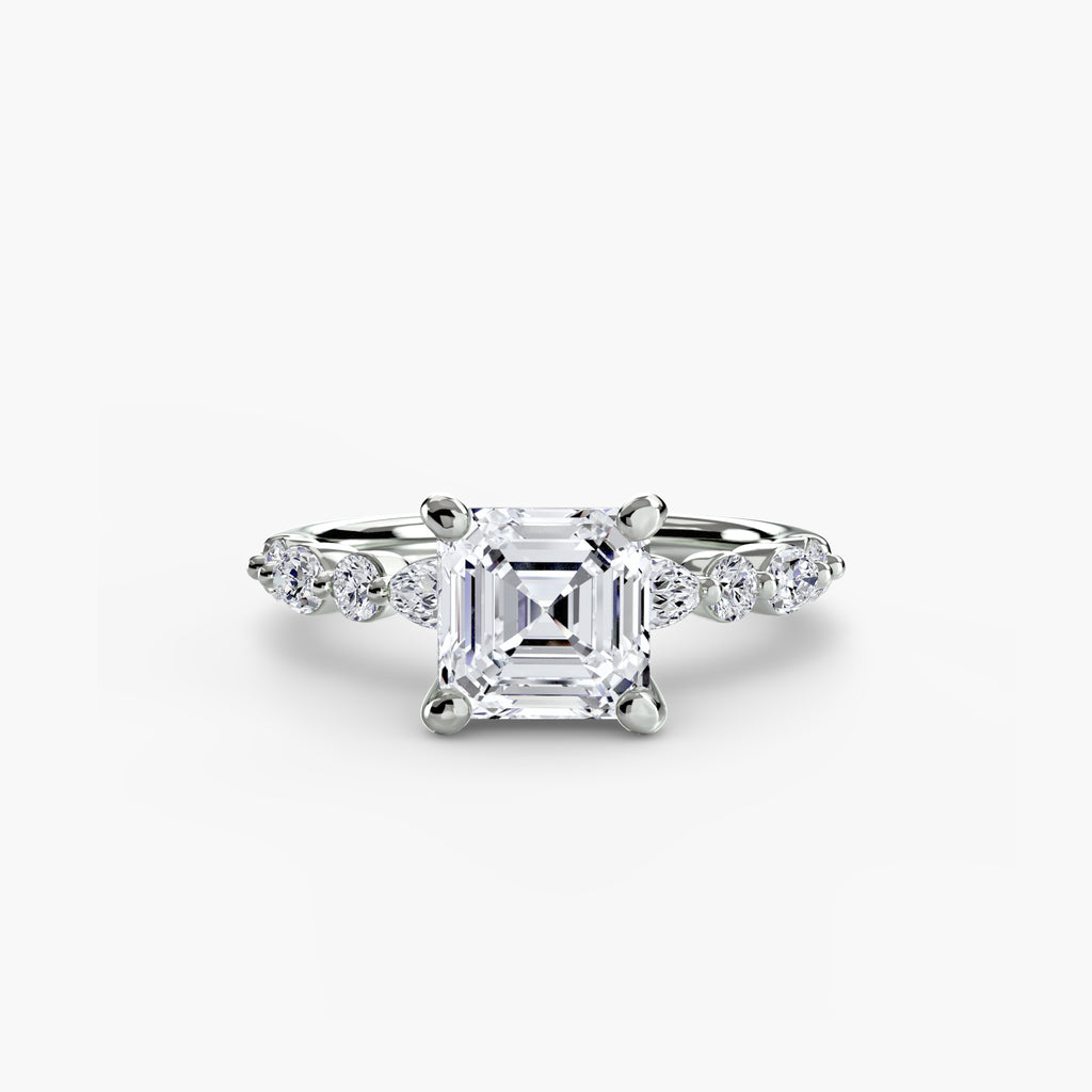 Anello solitario con pavé eternity — montatura, 2,5 mm