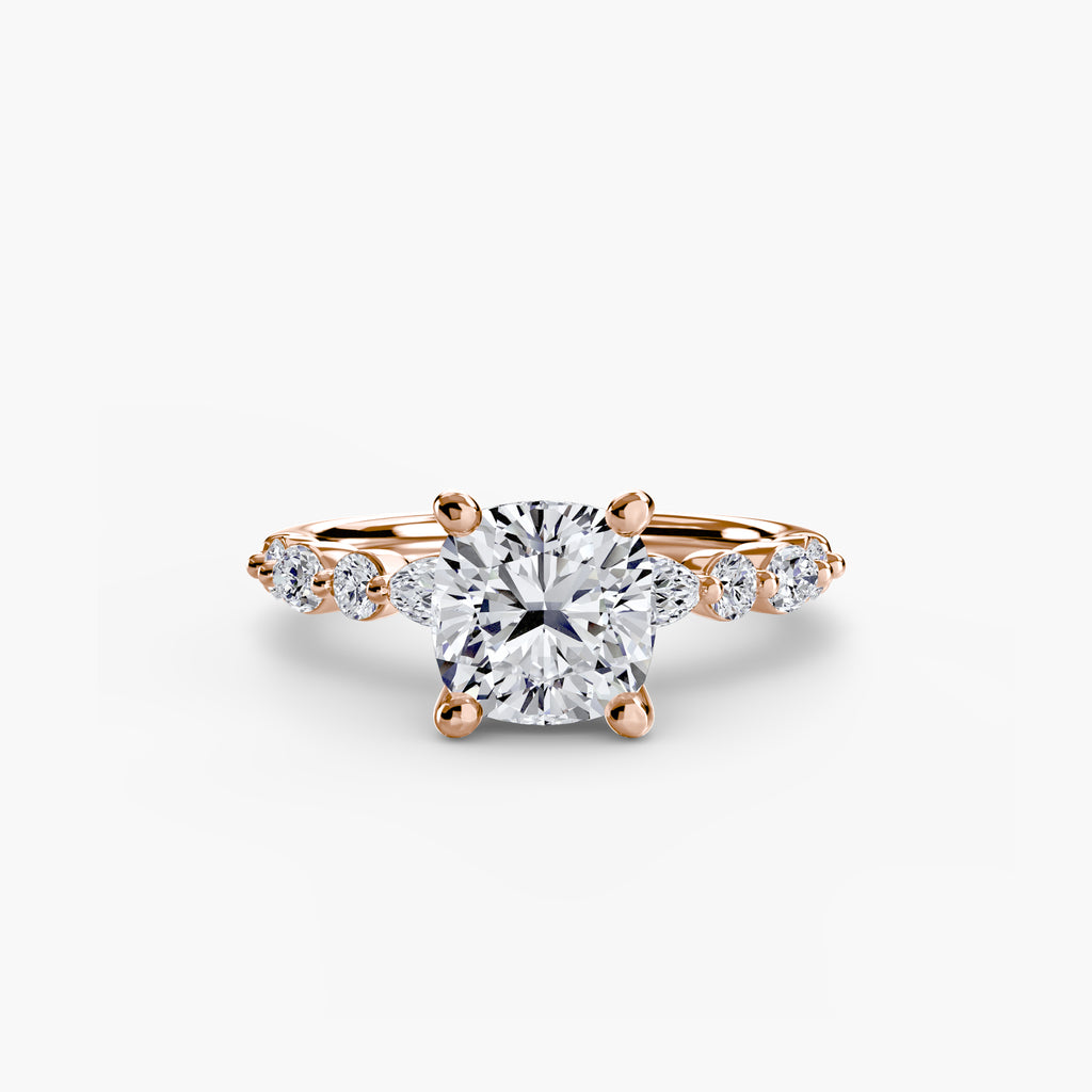 Anello solitario con pavé eternity — montatura, 2,5 mm