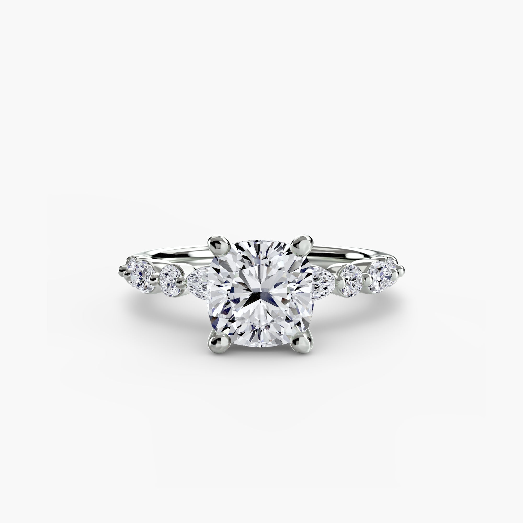 Anello solitario con pavé eternity — montatura, 2,5 mm