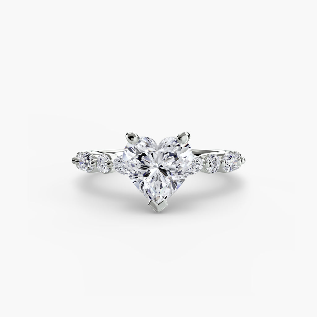 Anello solitario con pavé eternity — montatura, 2,5 mm