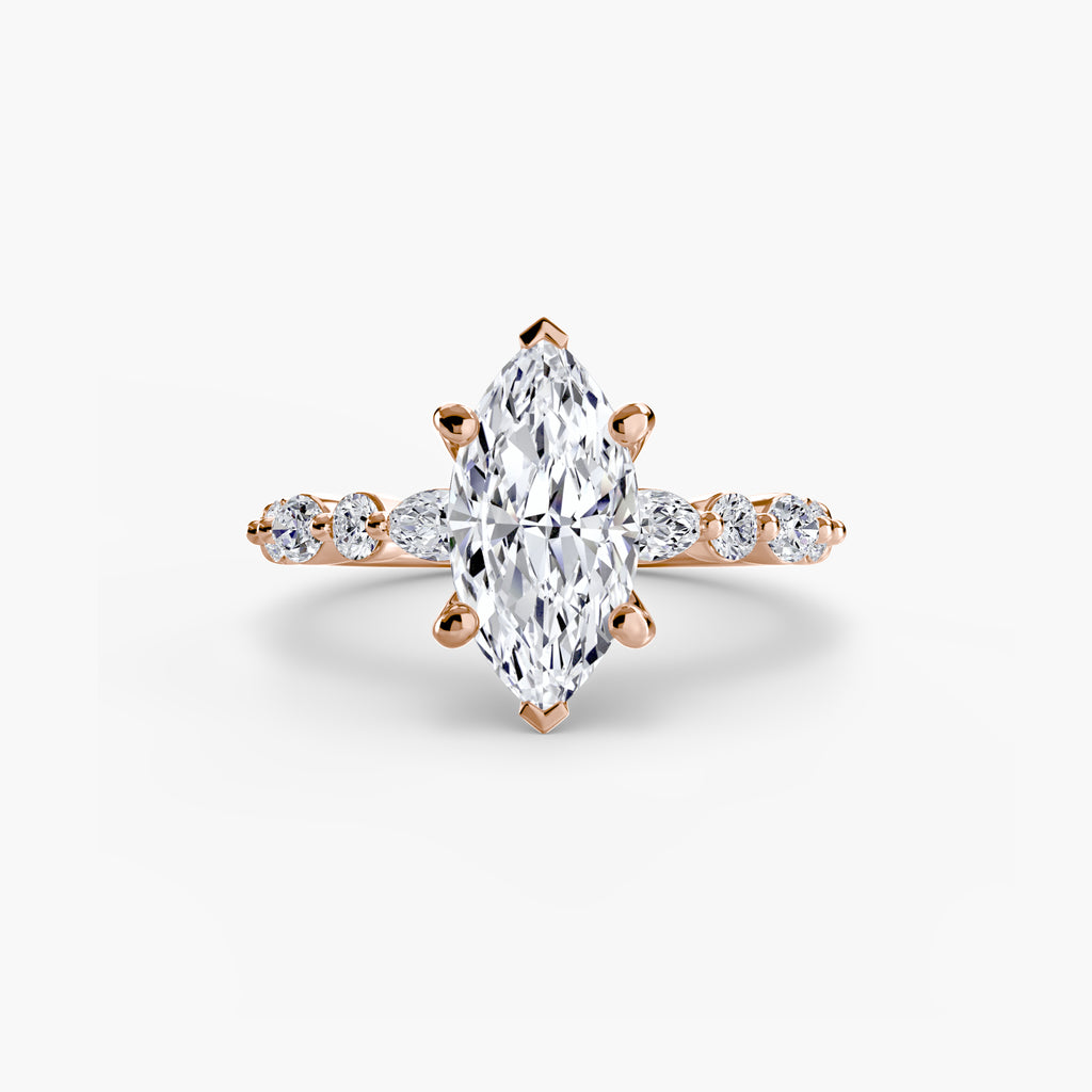 Anello solitario con pavé eternity — montatura, 2,5 mm