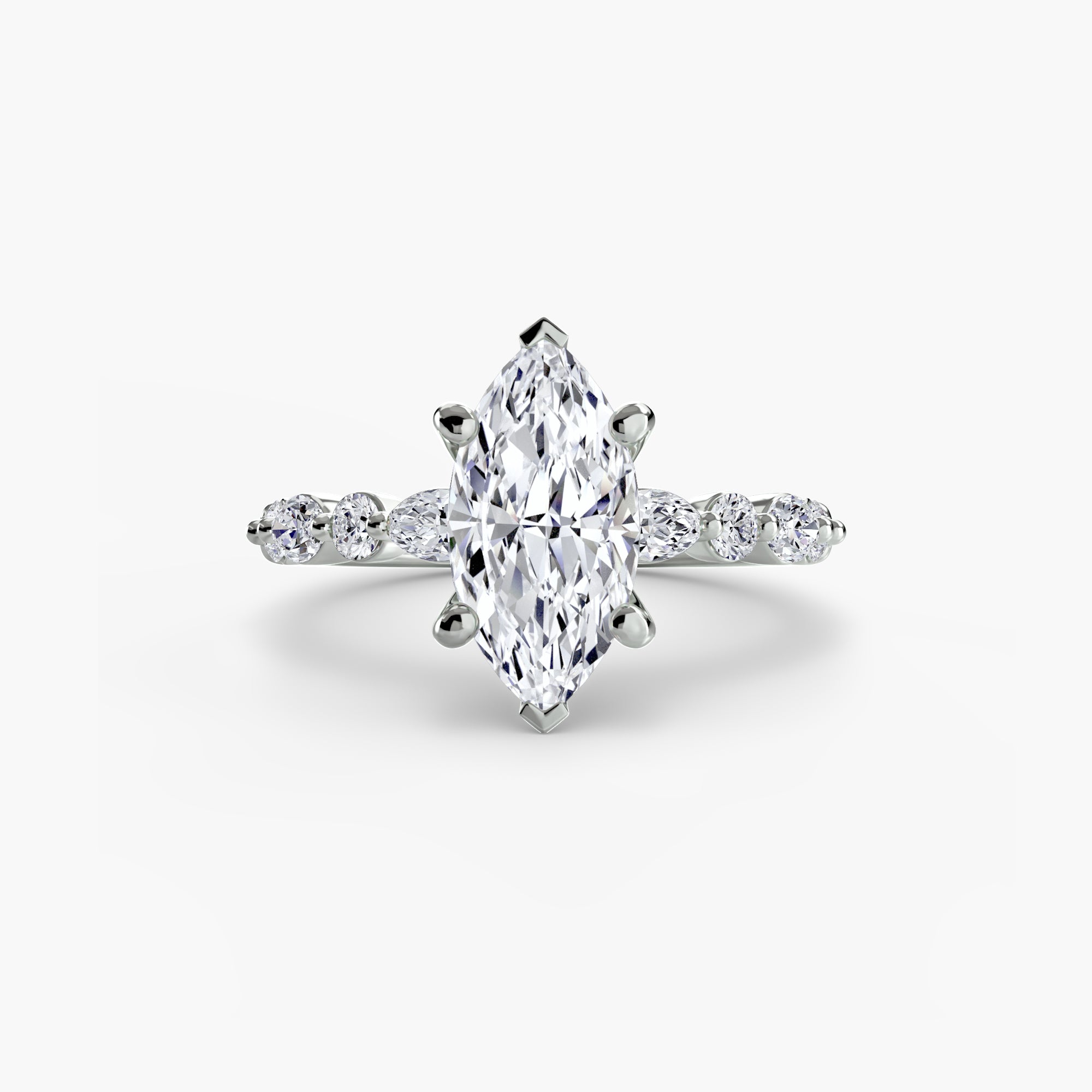 Anello solitario con pavé eternity — montatura, 2,5 mm