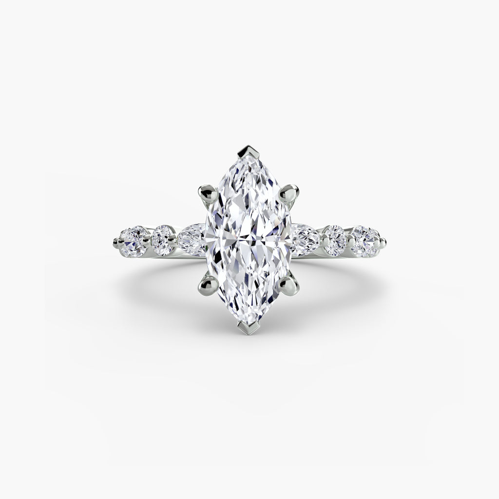Anello solitario con pavé eternity — montatura, 2,5 mm