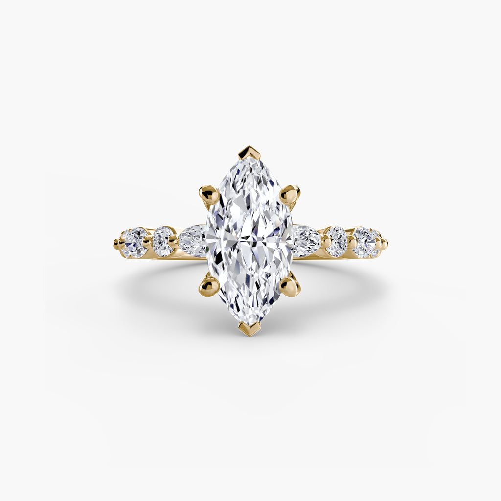 Anello solitario con pavé eternity — montatura, 2,5 mm