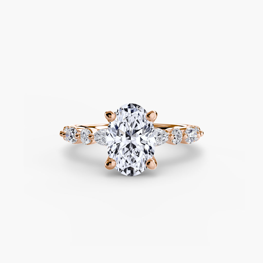 Anello solitario con pavé eternity — montatura, 2,5 mm