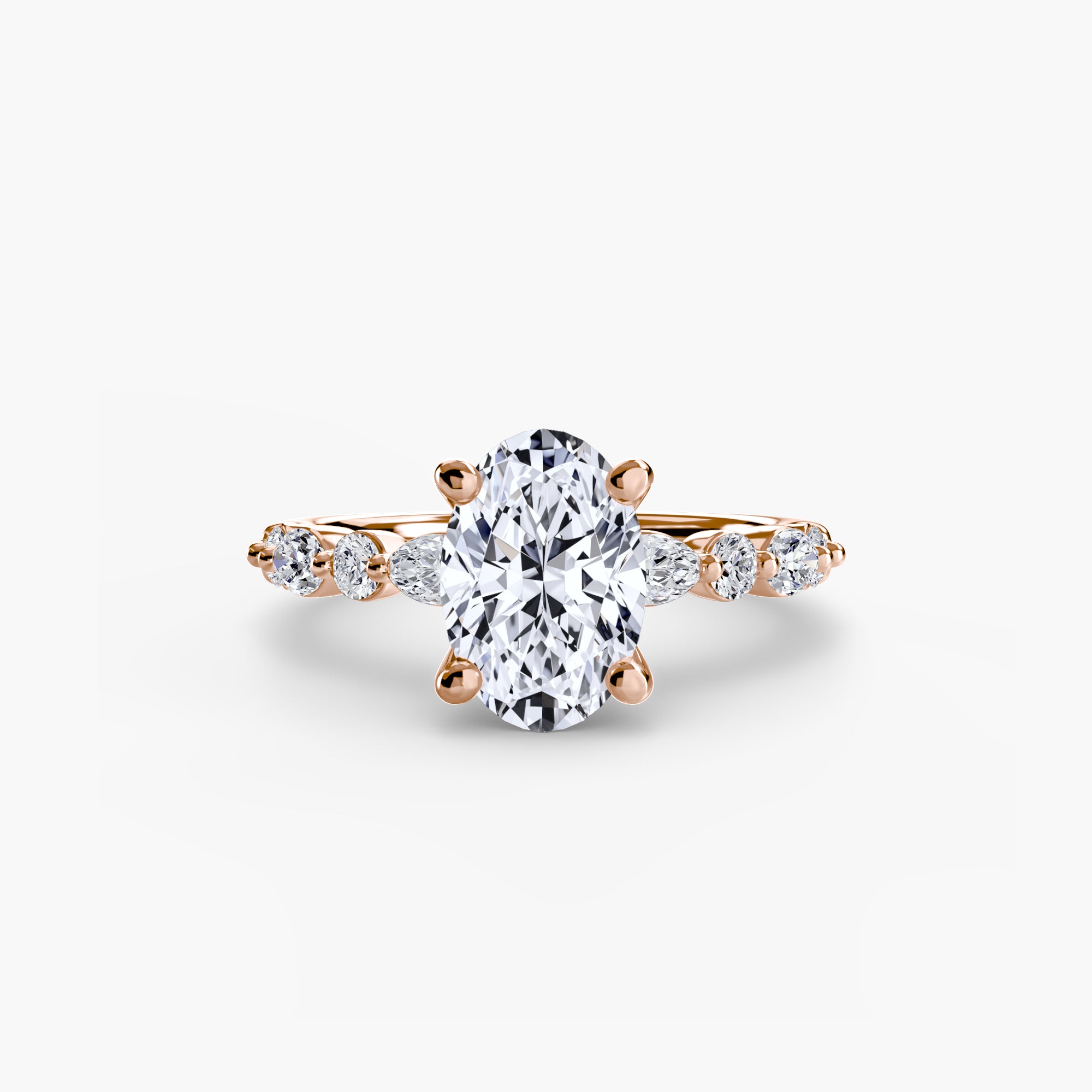 Anello solitario con pavé eternity — montatura, 2,5 mm