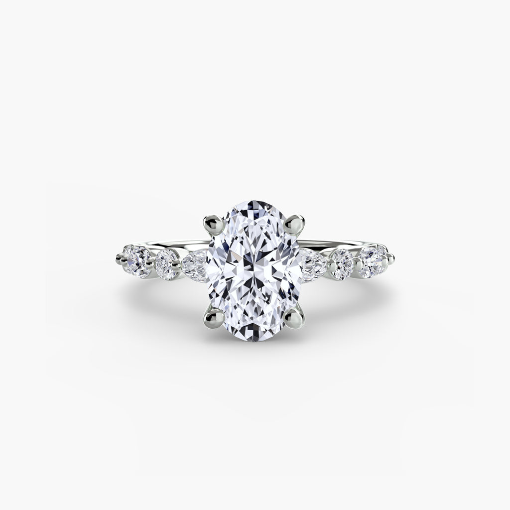 Anello solitario con pavé eternity — montatura, 2,5 mm