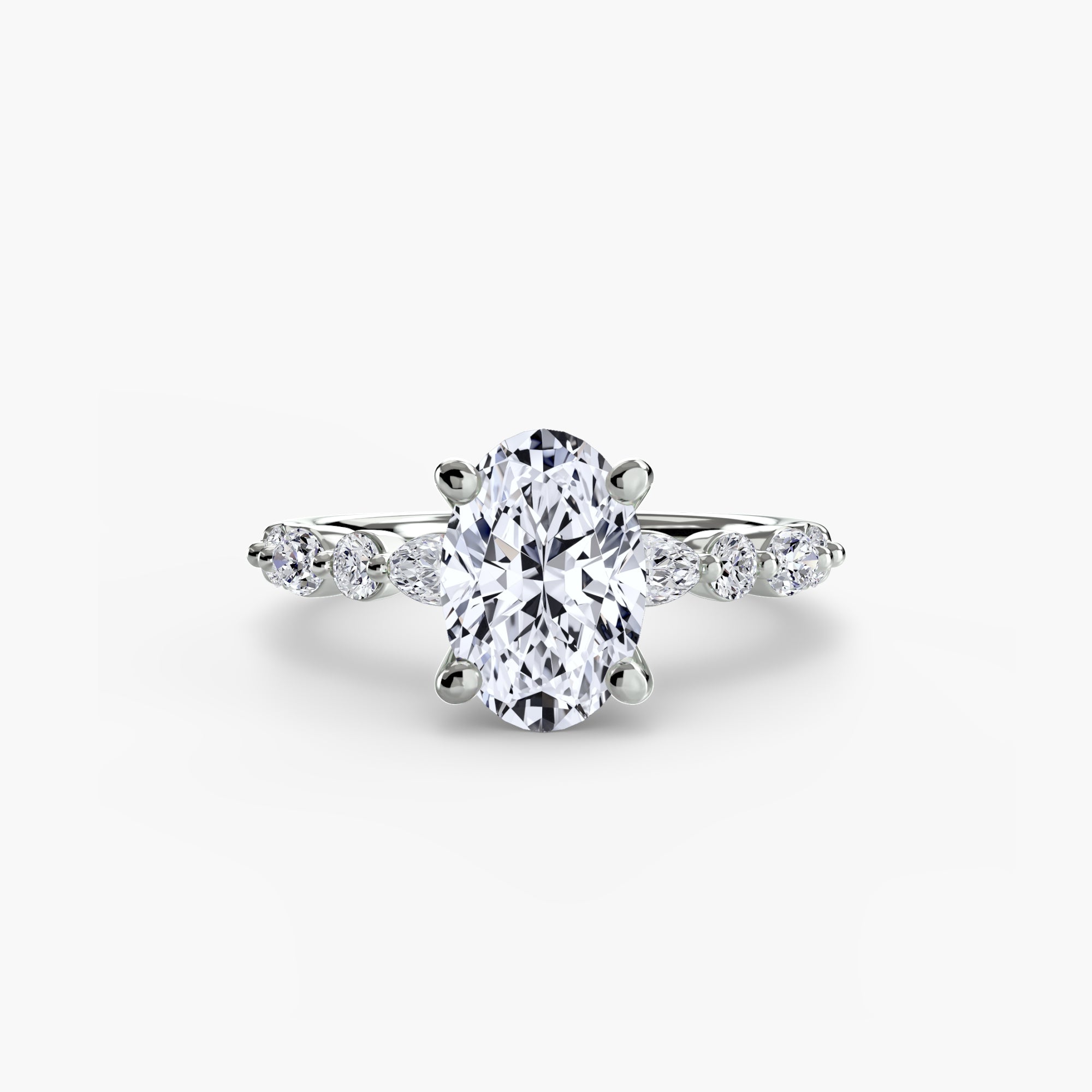 Anello solitario con pavé eternity — montatura, 2,5 mm