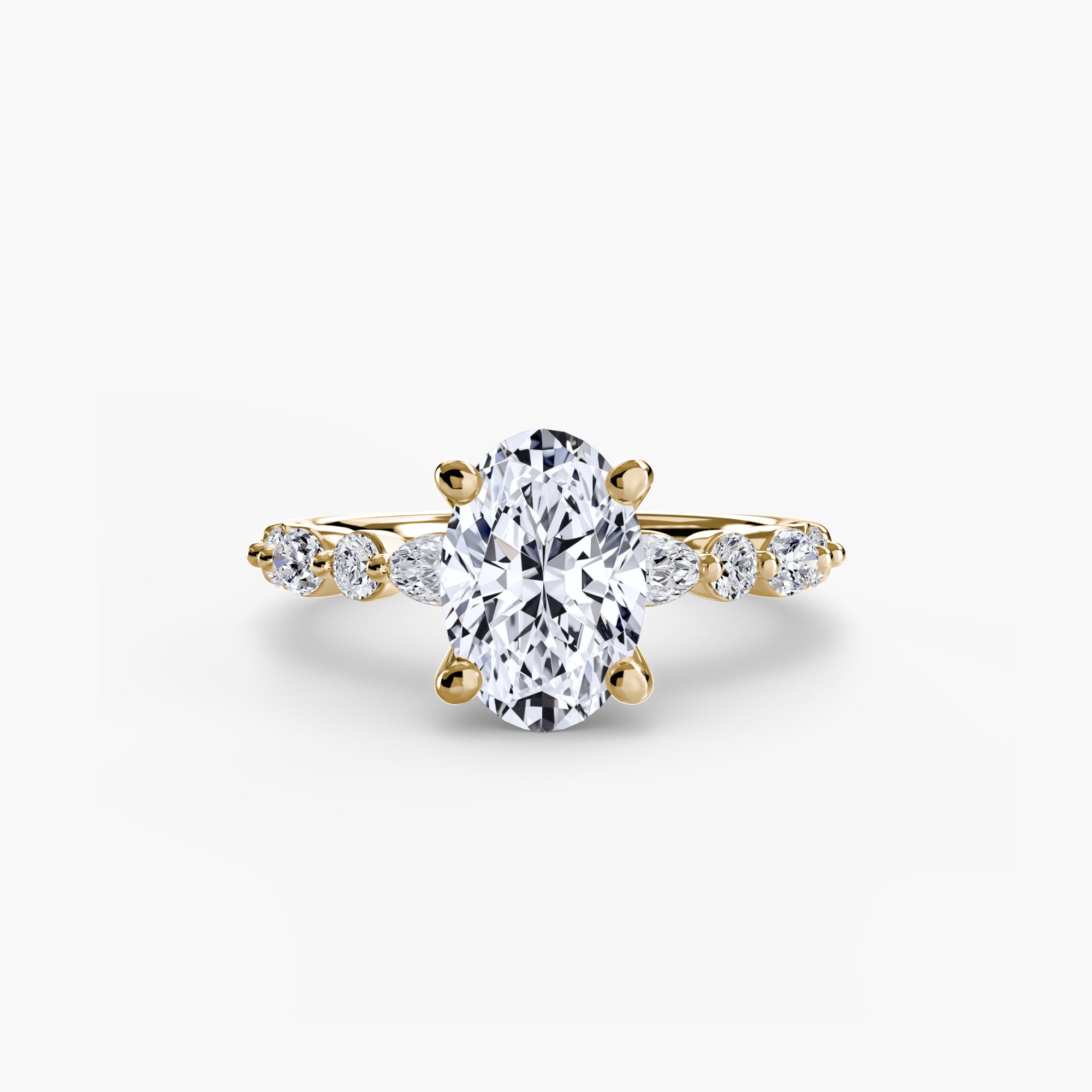 Anello solitario con pavé eternity — montatura, 2,5 mm