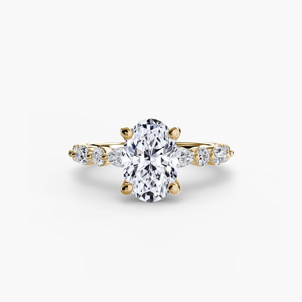Anello solitario con pavé eternity — montatura, 2,5 mm