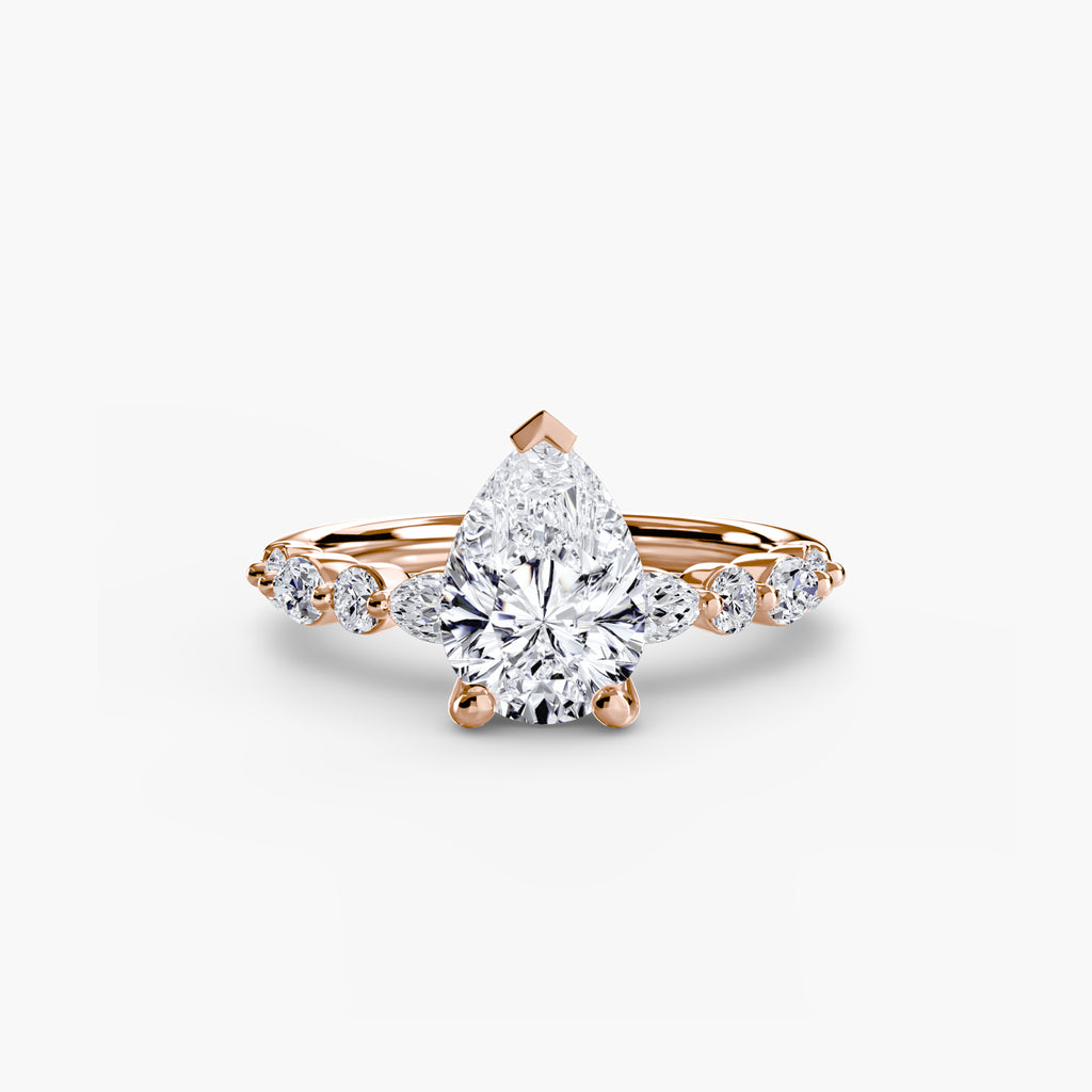 Anello solitario con pavé eternity — montatura, 2,5 mm
