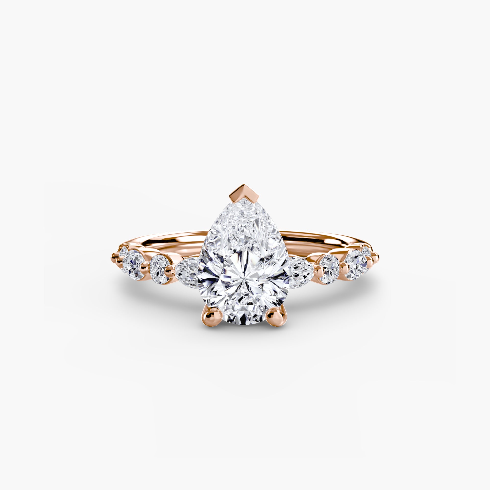 Anello solitario con pavé eternity — montatura, 2,5 mm