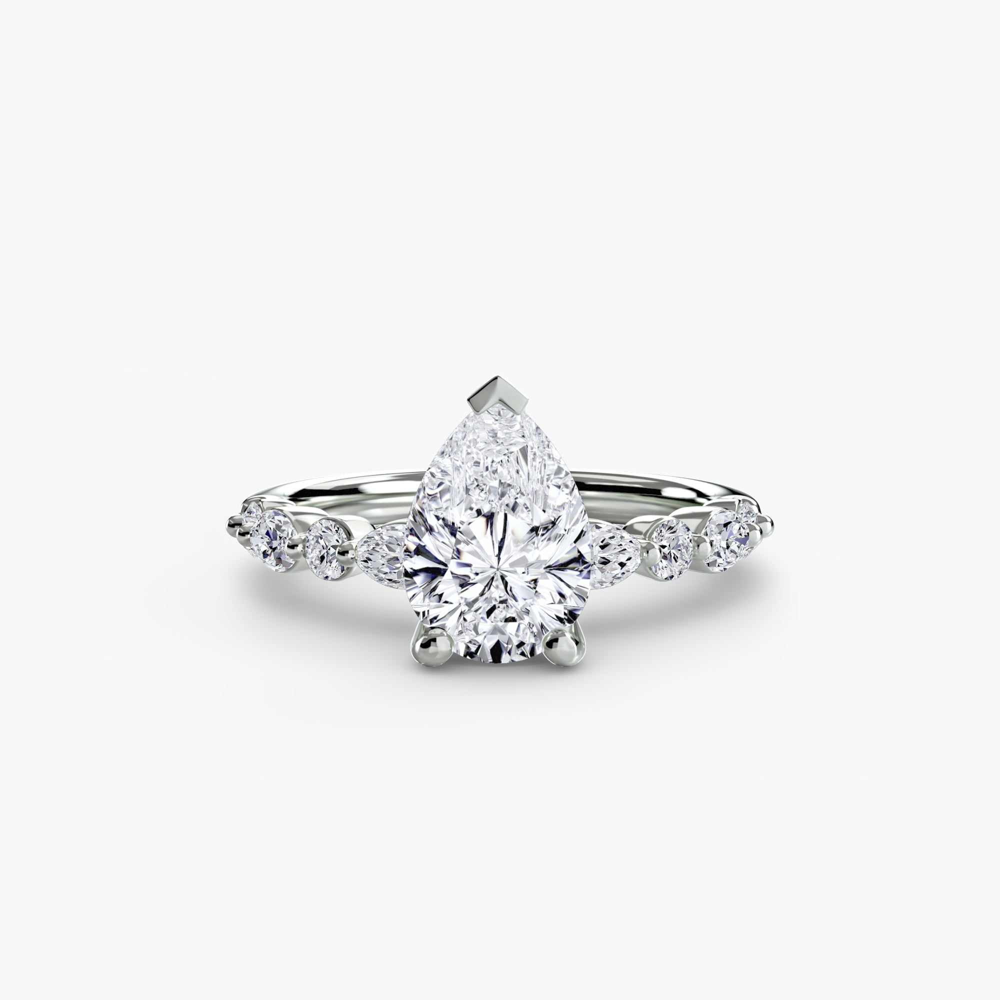 Anello solitario con pavé eternity — montatura, 2,5 mm