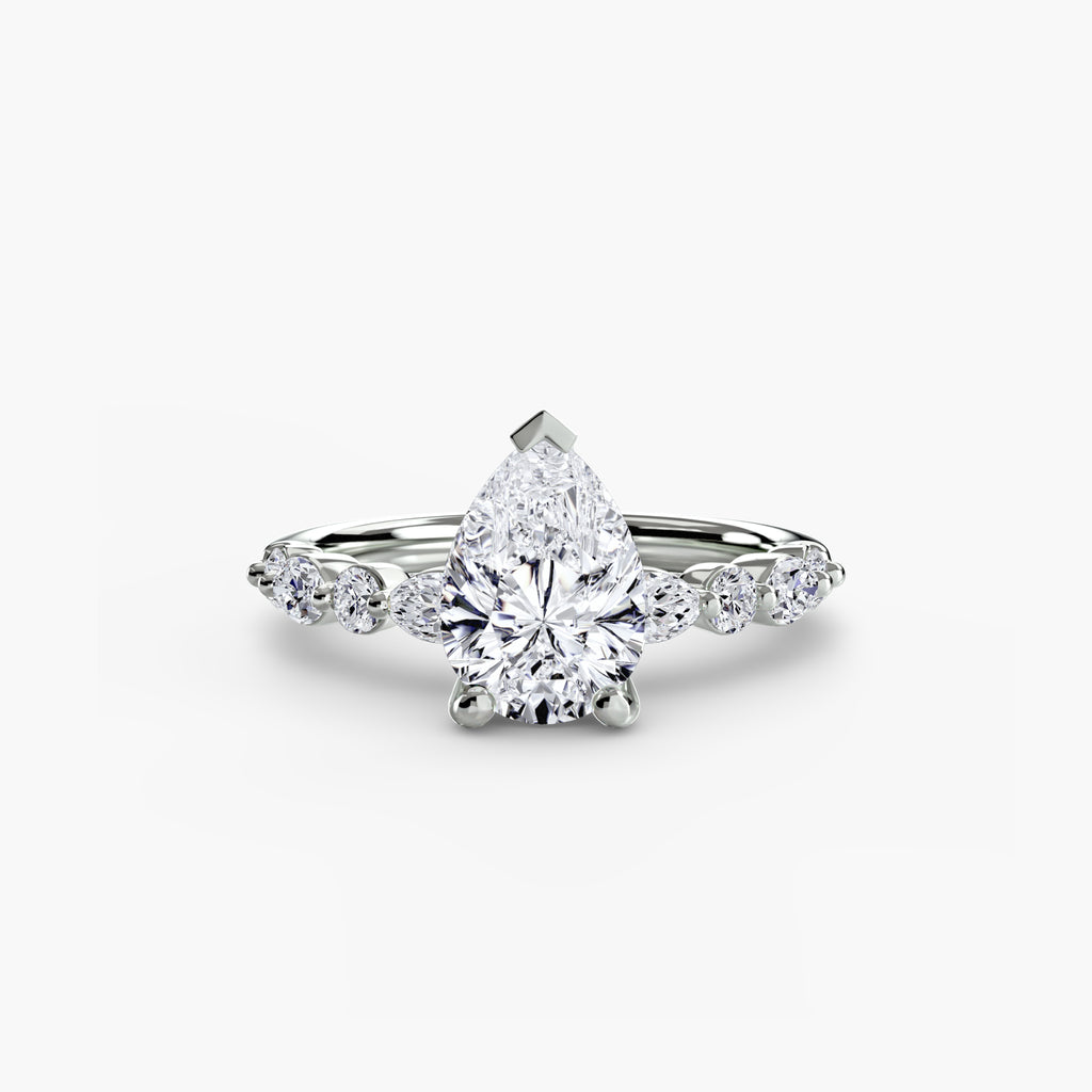 Anello solitario con pavé eternity — montatura, 2,5 mm
