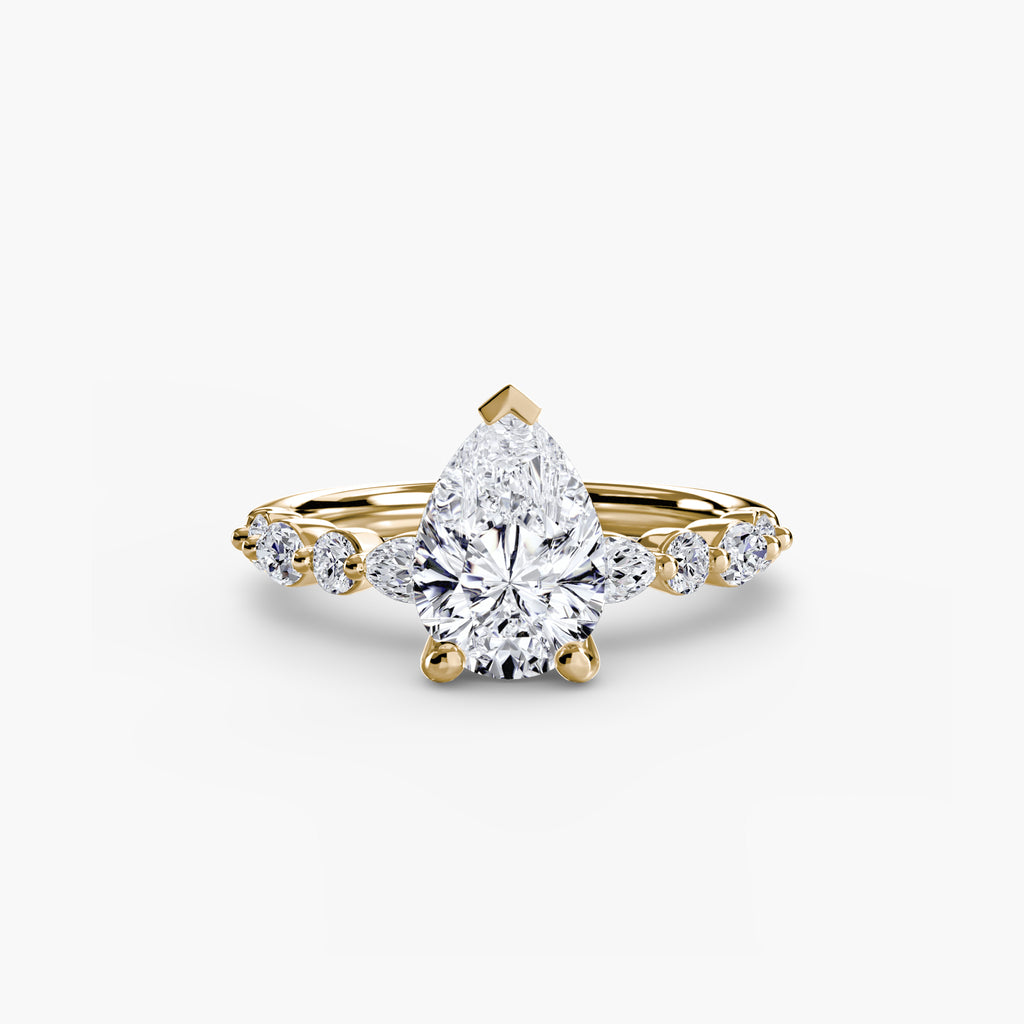 Anello solitario con pavé eternity — montatura, 2,5 mm
