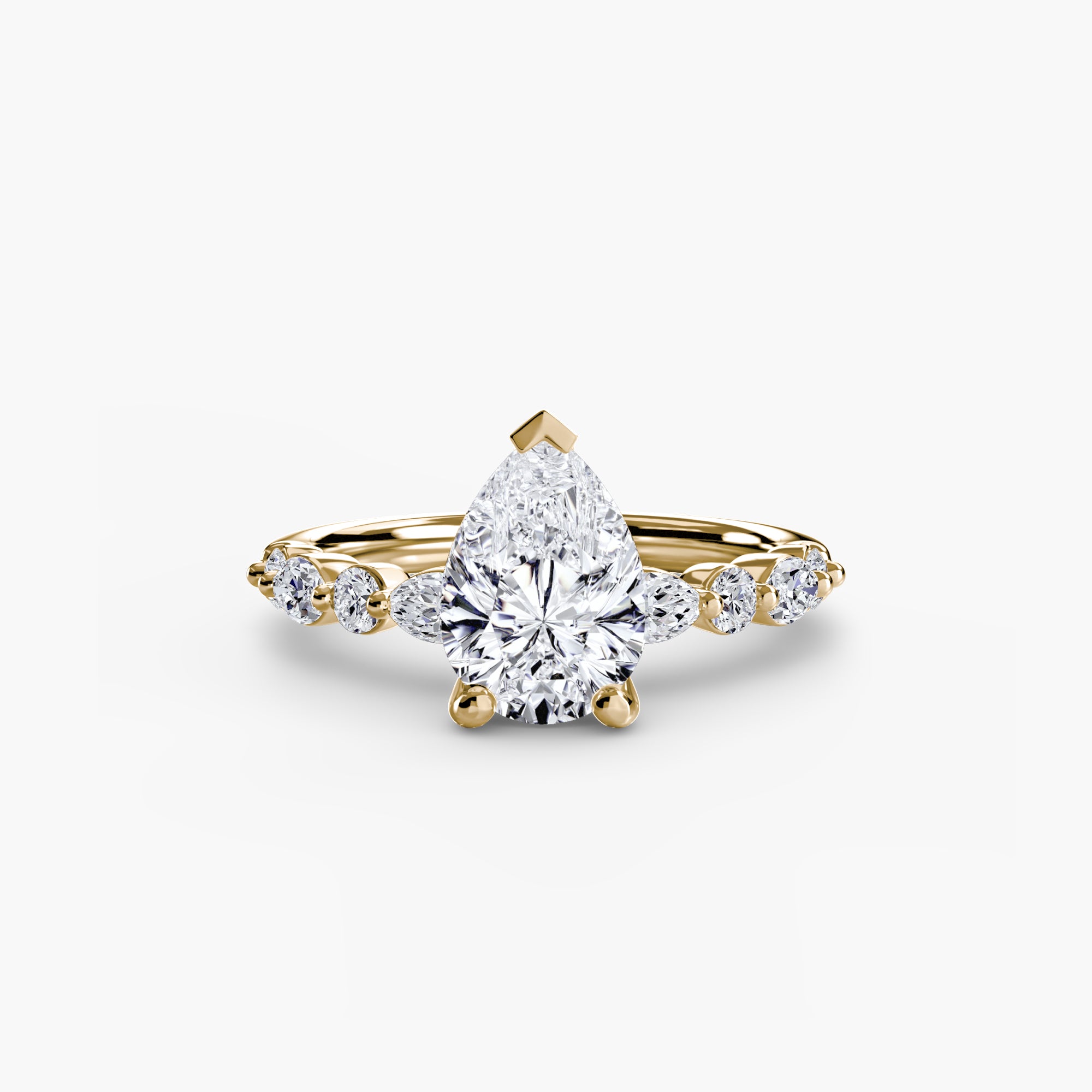Anello solitario con pavé eternity — montatura, 2,5 mm