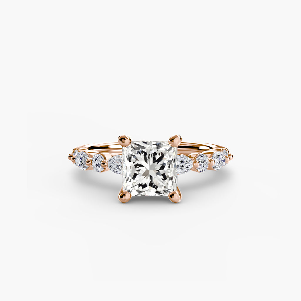 Anello solitario con pavé eternity — montatura, 2,5 mm