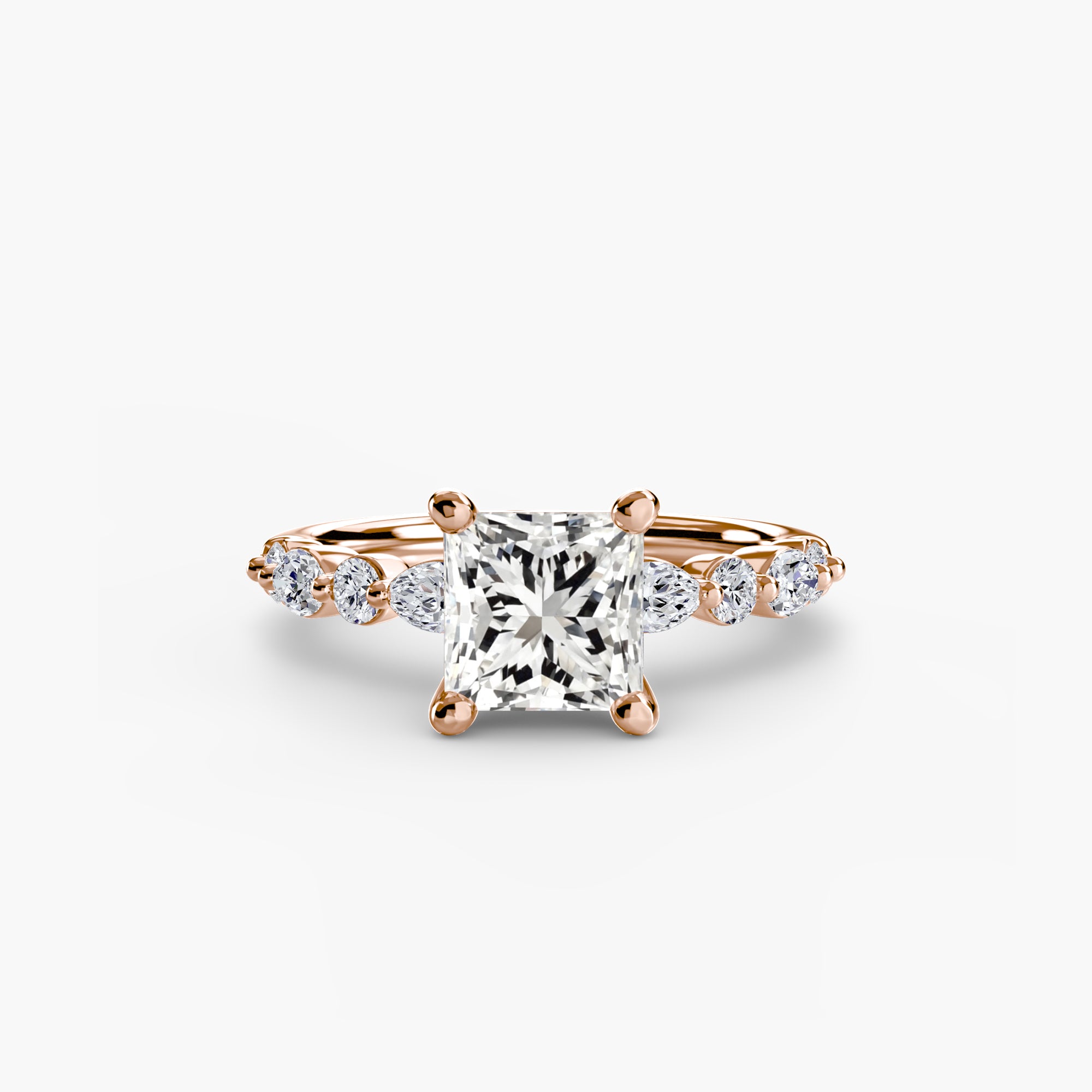 Anello solitario con pavé eternity — montatura, 2,5 mm