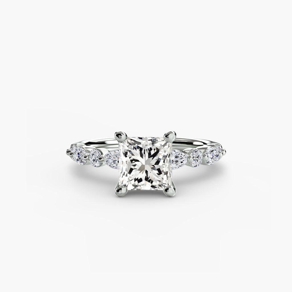 Anello solitario con pavé eternity — montatura, 2,5 mm