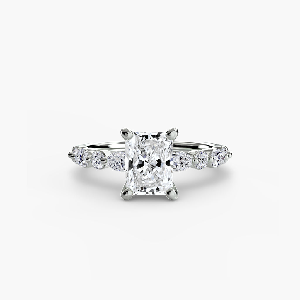 Anello solitario con pavé eternity — montatura, 2,5 mm