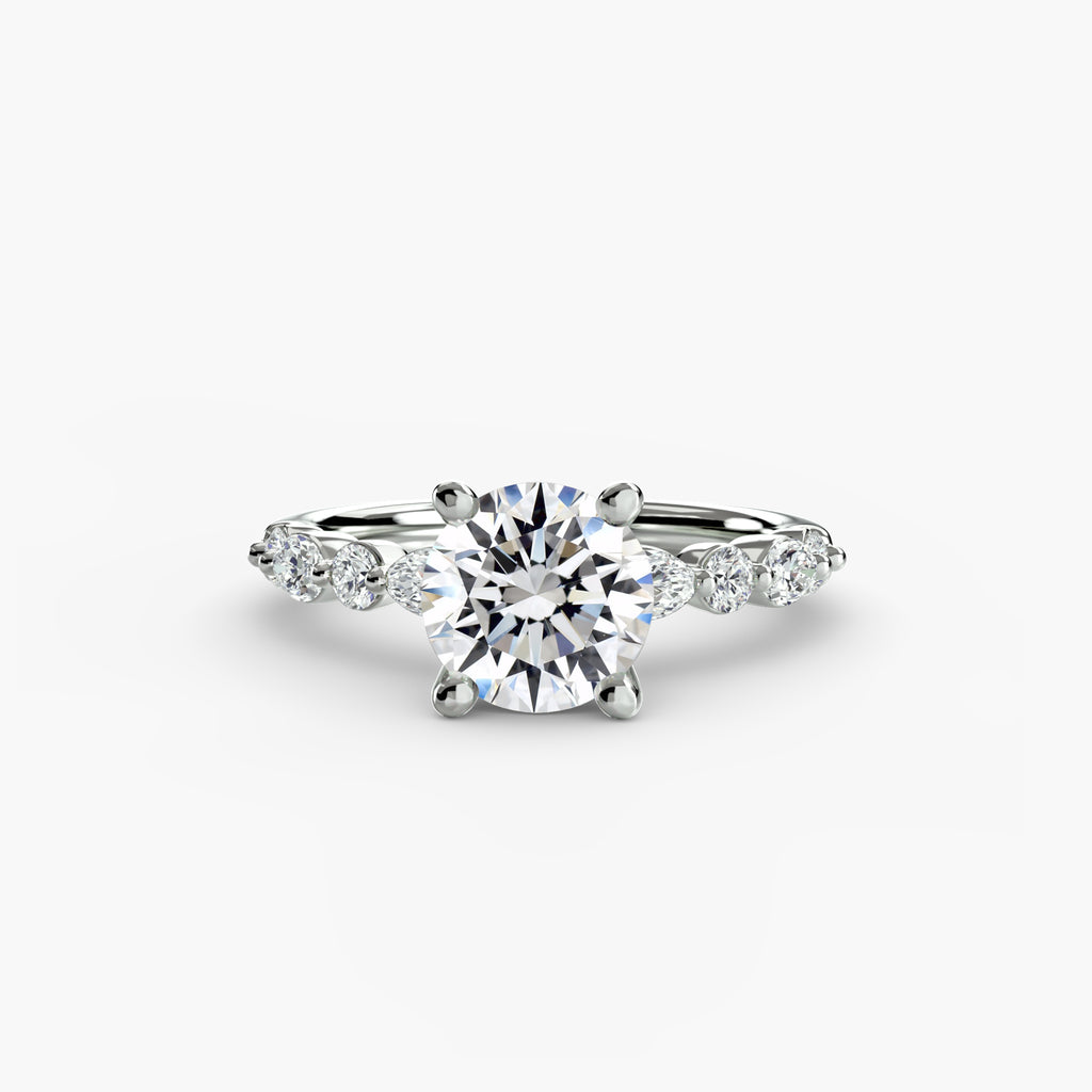 Anello solitario con pavé eternity — montatura, 2,5 mm