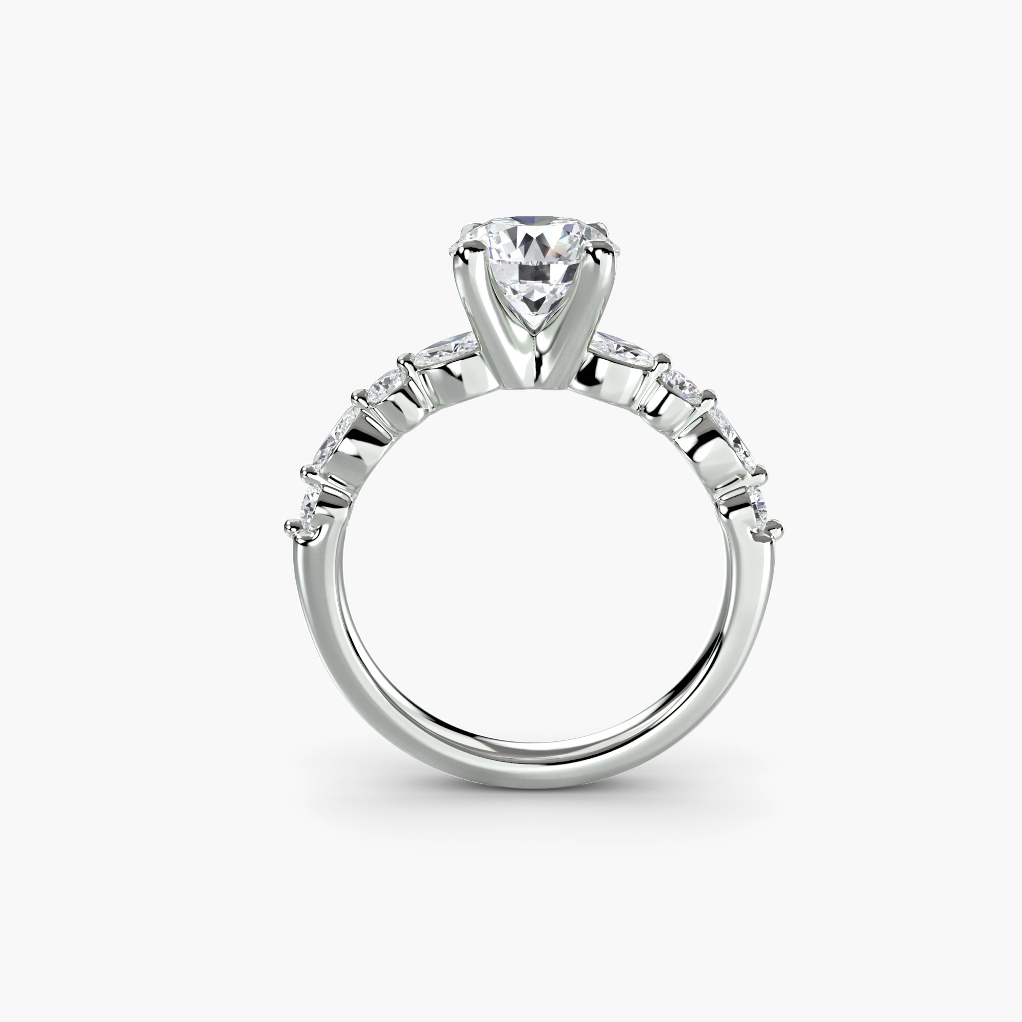 Anello solitario con pavé eternity — montatura, 2,5 mm