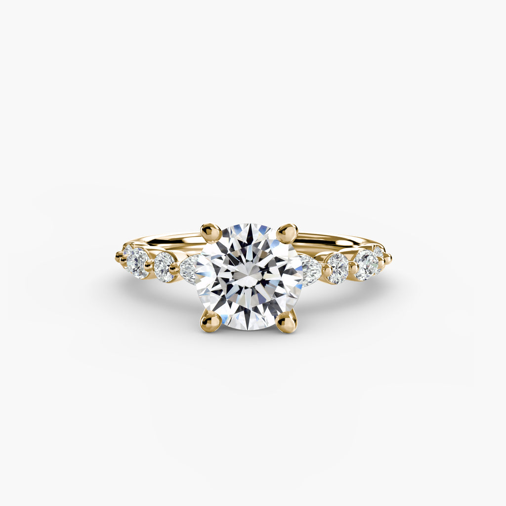 Anello solitario con pavé eternity — montatura, 2,5 mm