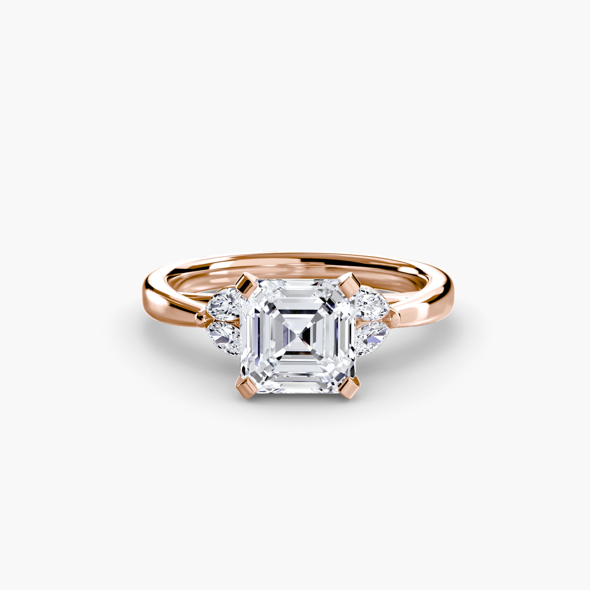 Anello cluster Celeste con pietre laterali — montatura