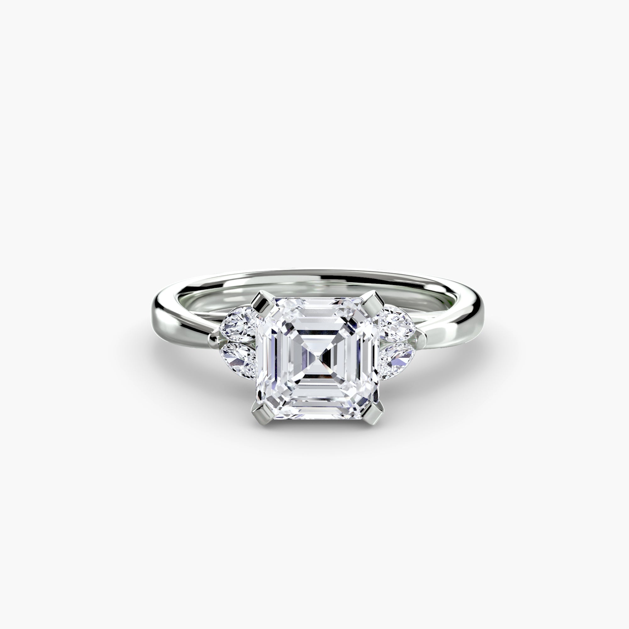 Anello cluster Celeste con pietre laterali — montatura
